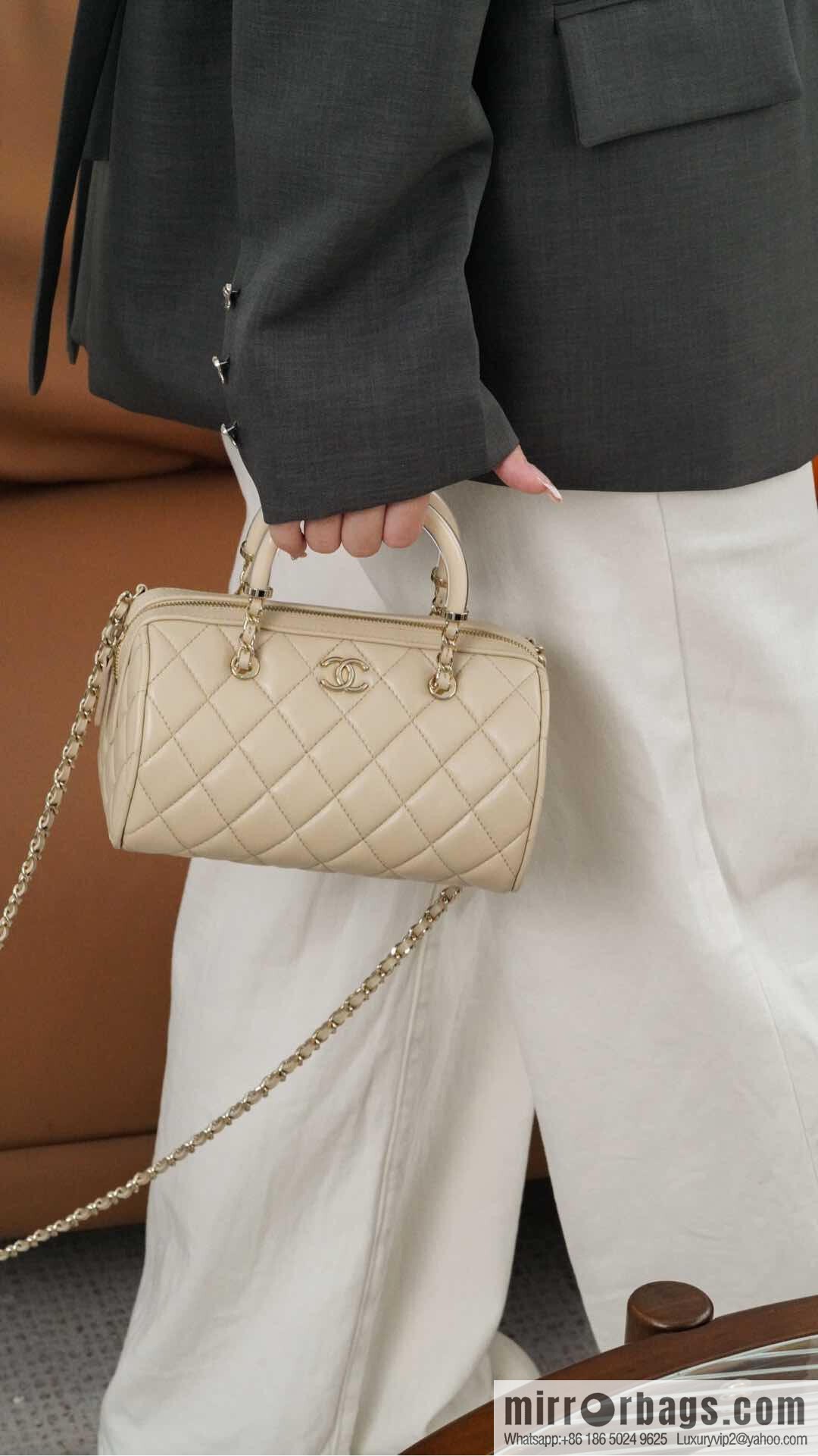 𝐂𝐡𝐚𝐧𝐞𝐥 𝟐𝟓𝐜 early spring Boston, bowling bag 💣 apricot AP4411 B18972 94305