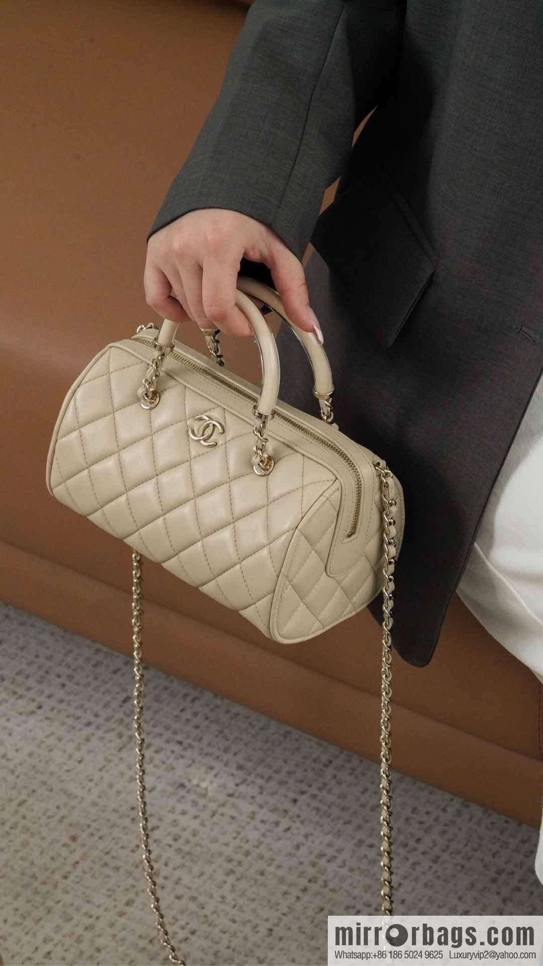 𝐂𝐡𝐚𝐧𝐞𝐥 𝟐𝟓𝐜 early spring Boston, bowling bag 💣 apricot AP4411 B18972 94305