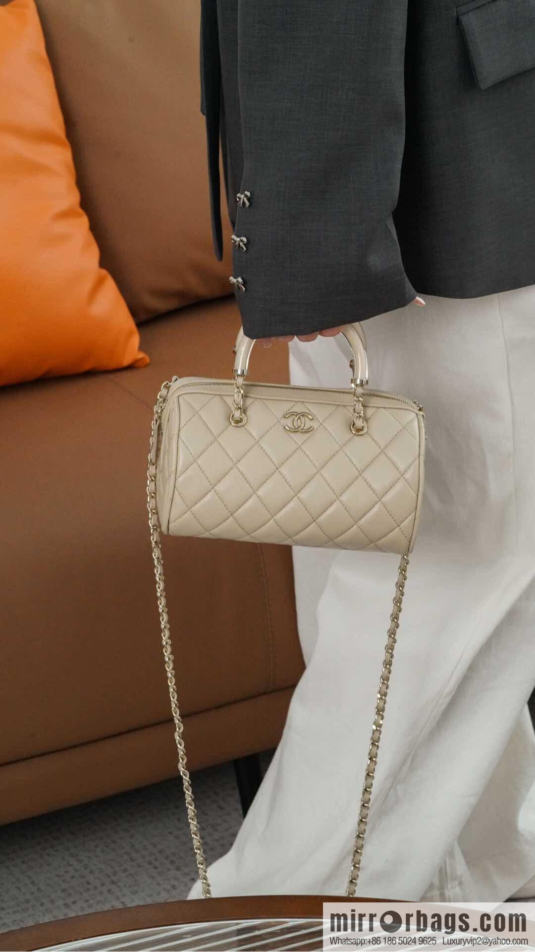 𝐂𝐡𝐚𝐧𝐞𝐥 𝟐𝟓𝐜 early spring Boston, bowling bag 💣 apricot AP4411 B18972 94305