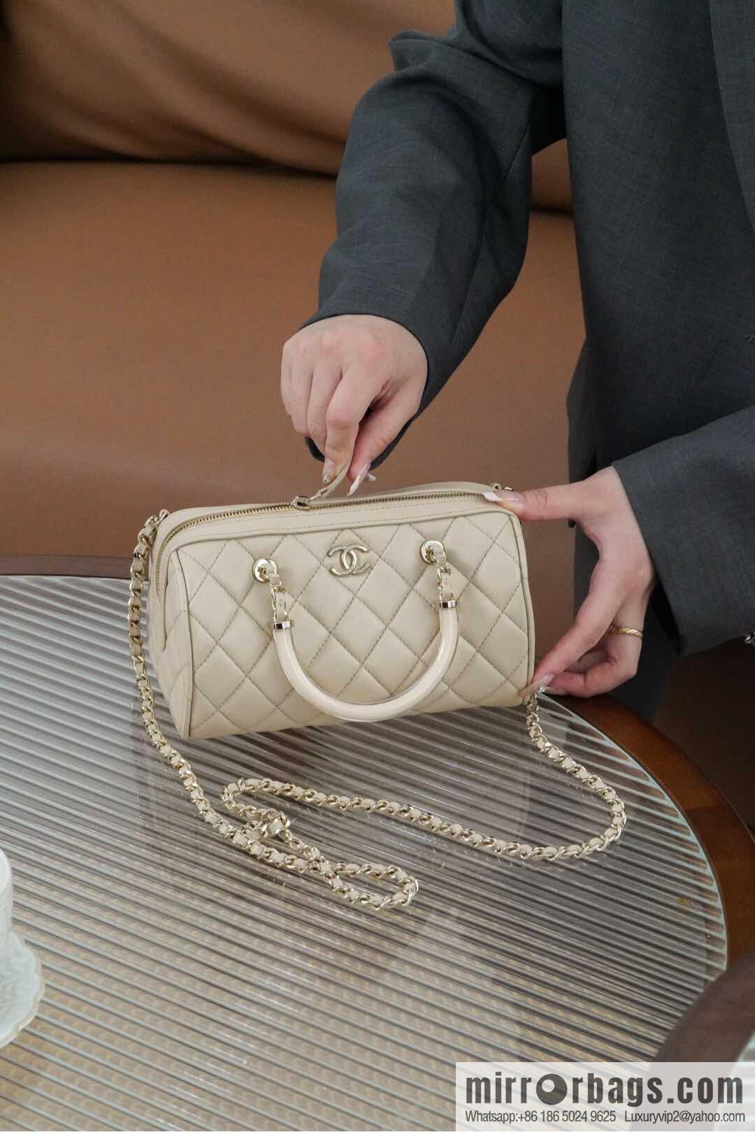 𝐂𝐡𝐚𝐧𝐞𝐥 𝟐𝟓𝐜 early spring Boston, bowling bag 💣 apricot AP4411 B18972 94305