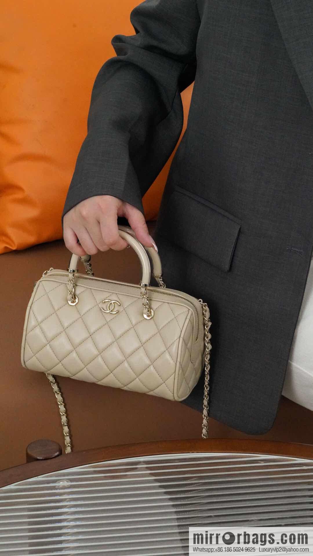 𝐂𝐡𝐚𝐧𝐞𝐥 𝟐𝟓𝐜 early spring Boston, bowling bag 💣 apricot AP4411 B18972 94305