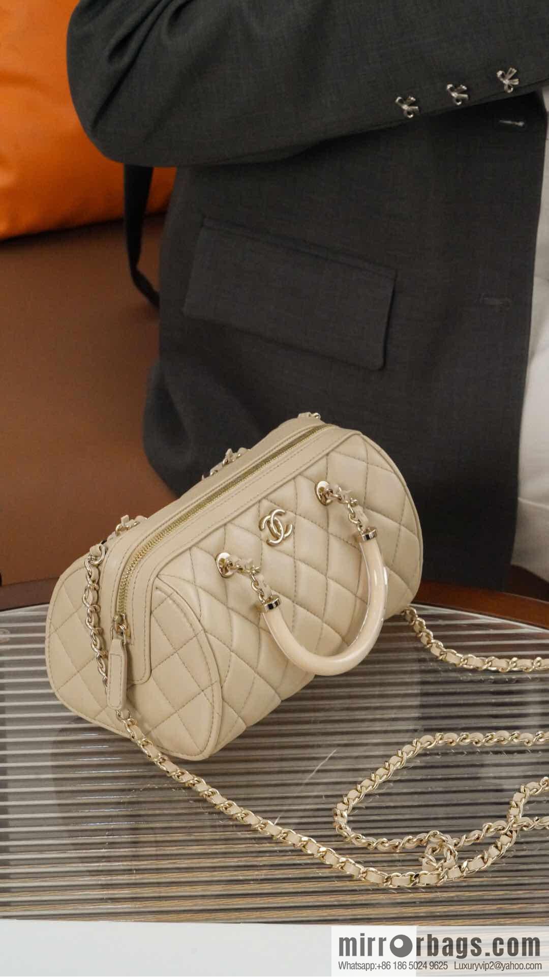 𝐂𝐡𝐚𝐧𝐞𝐥 𝟐𝟓𝐜 early spring Boston, bowling bag 💣 apricot AP4411 B18972 94305