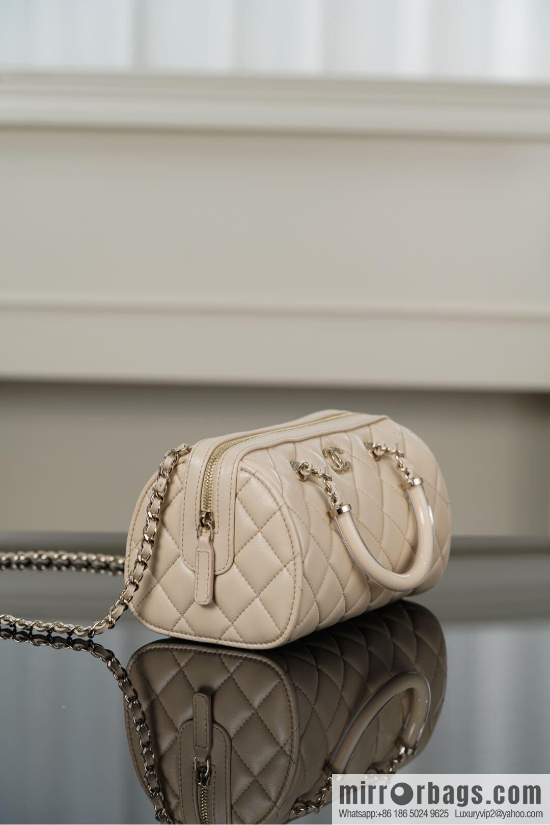 𝐂𝐡𝐚𝐧𝐞𝐥 𝟐𝟓𝐜 early spring Boston, bowling bag 💣 apricot AP4411 B18972 94305