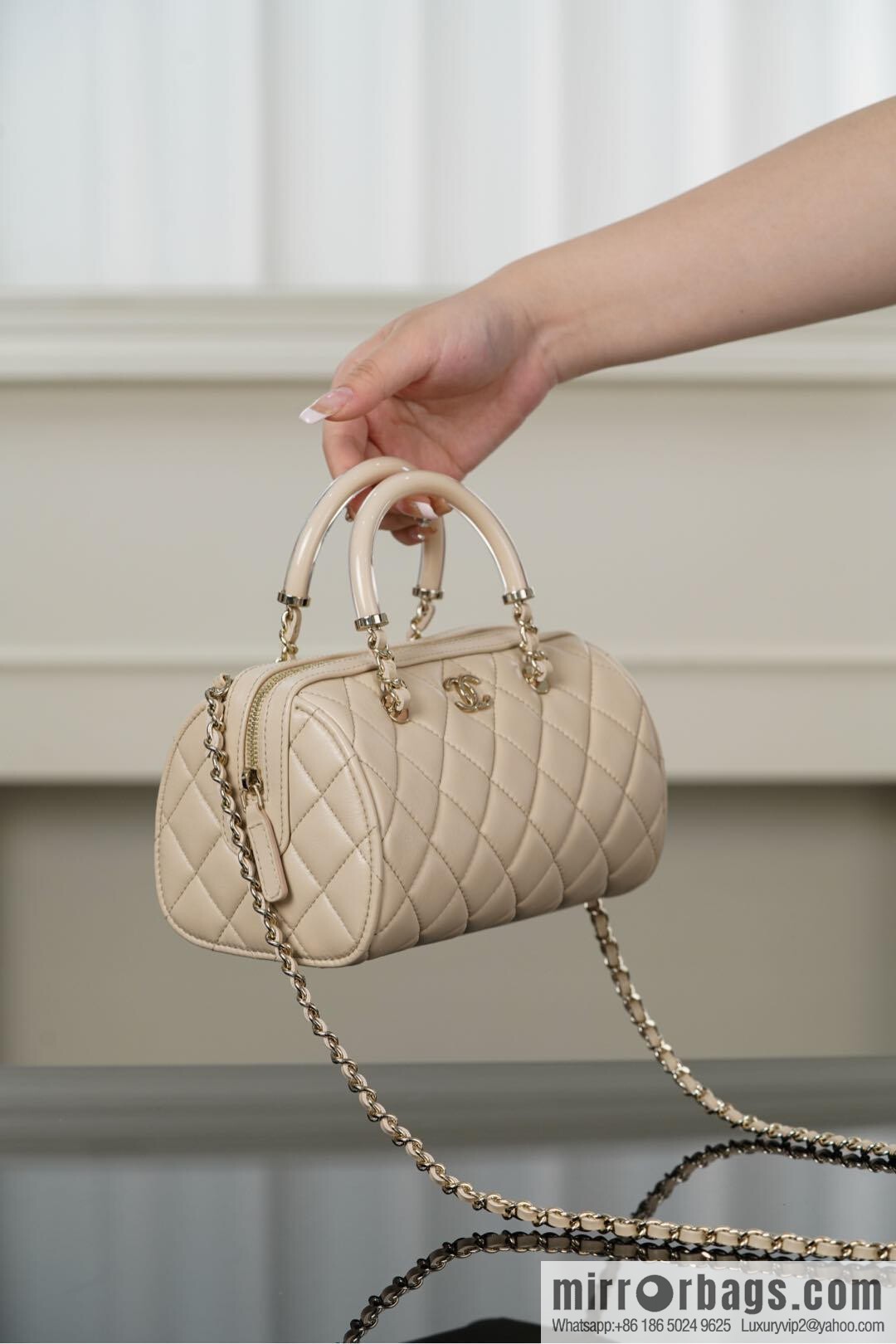 𝐂𝐡𝐚𝐧𝐞𝐥 𝟐𝟓𝐜 early spring Boston, bowling bag 💣 apricot AP4411 B18972 94305