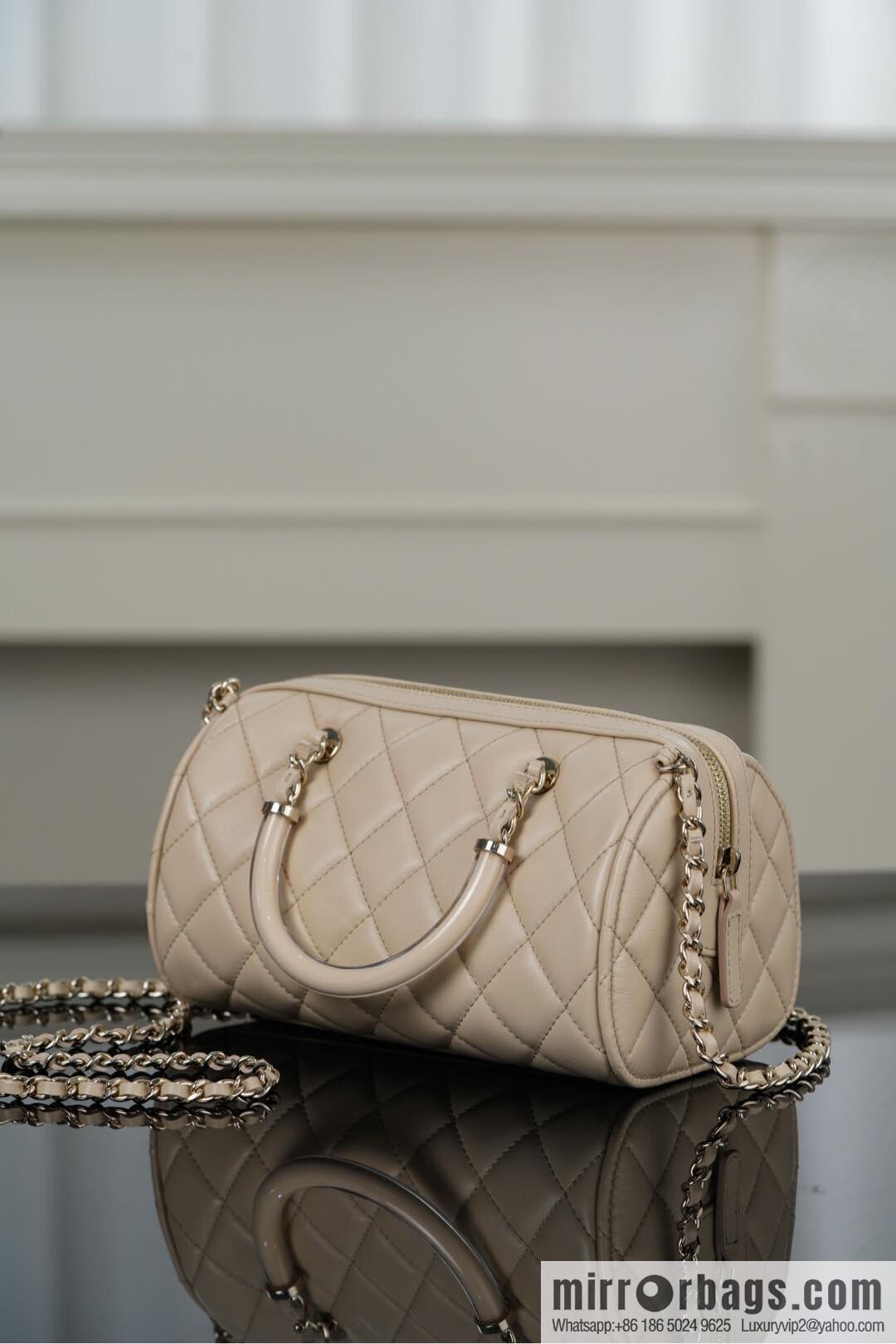𝐂𝐡𝐚𝐧𝐞𝐥 𝟐𝟓𝐜 early spring Boston, bowling bag 💣 apricot AP4411 B18972 94305