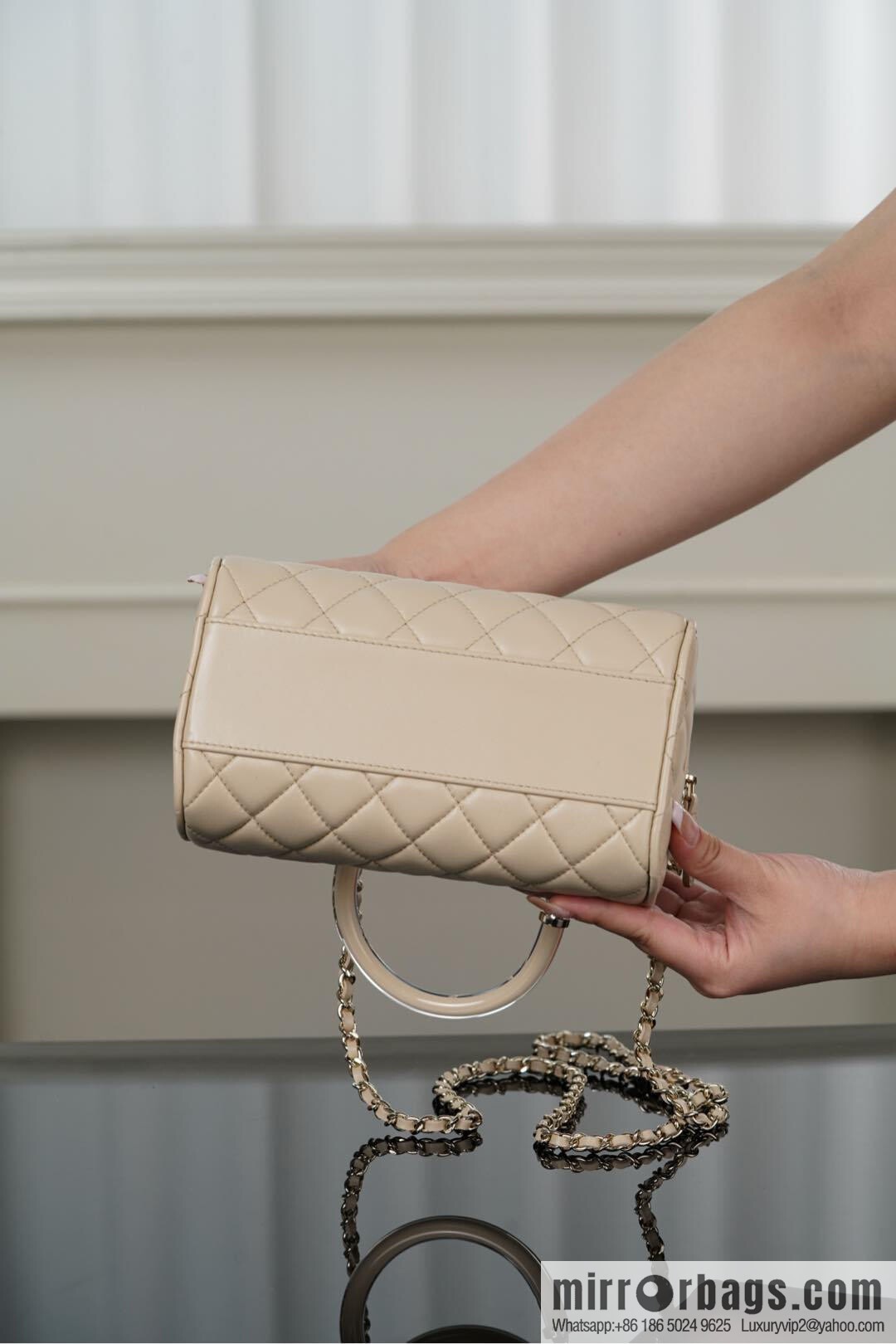 𝐂𝐡𝐚𝐧𝐞𝐥 𝟐𝟓𝐜 early spring Boston, bowling bag 💣 apricot AP4411 B18972 94305