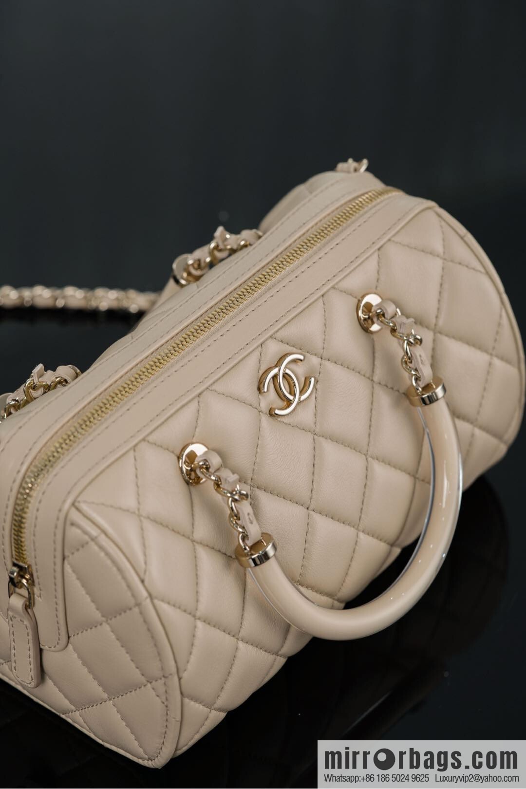 𝐂𝐡𝐚𝐧𝐞𝐥 𝟐𝟓𝐜 early spring Boston, bowling bag 💣 apricot AP4411 B18972 94305