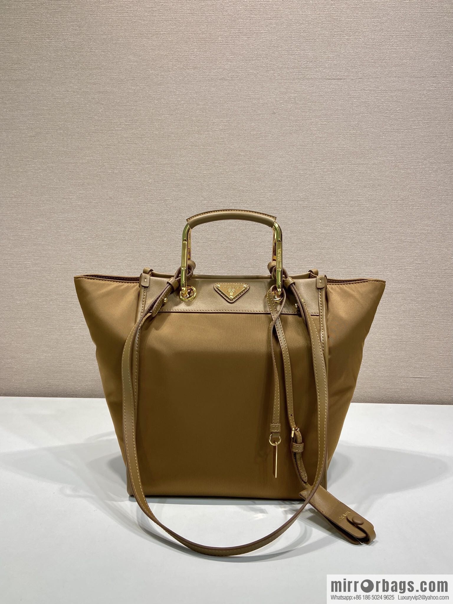 PRADA new tote bag 1BG578 brown