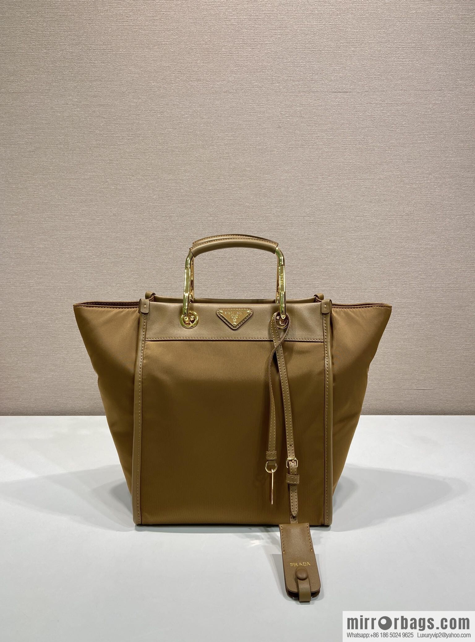 PRADA new tote bag 1BG578 brown