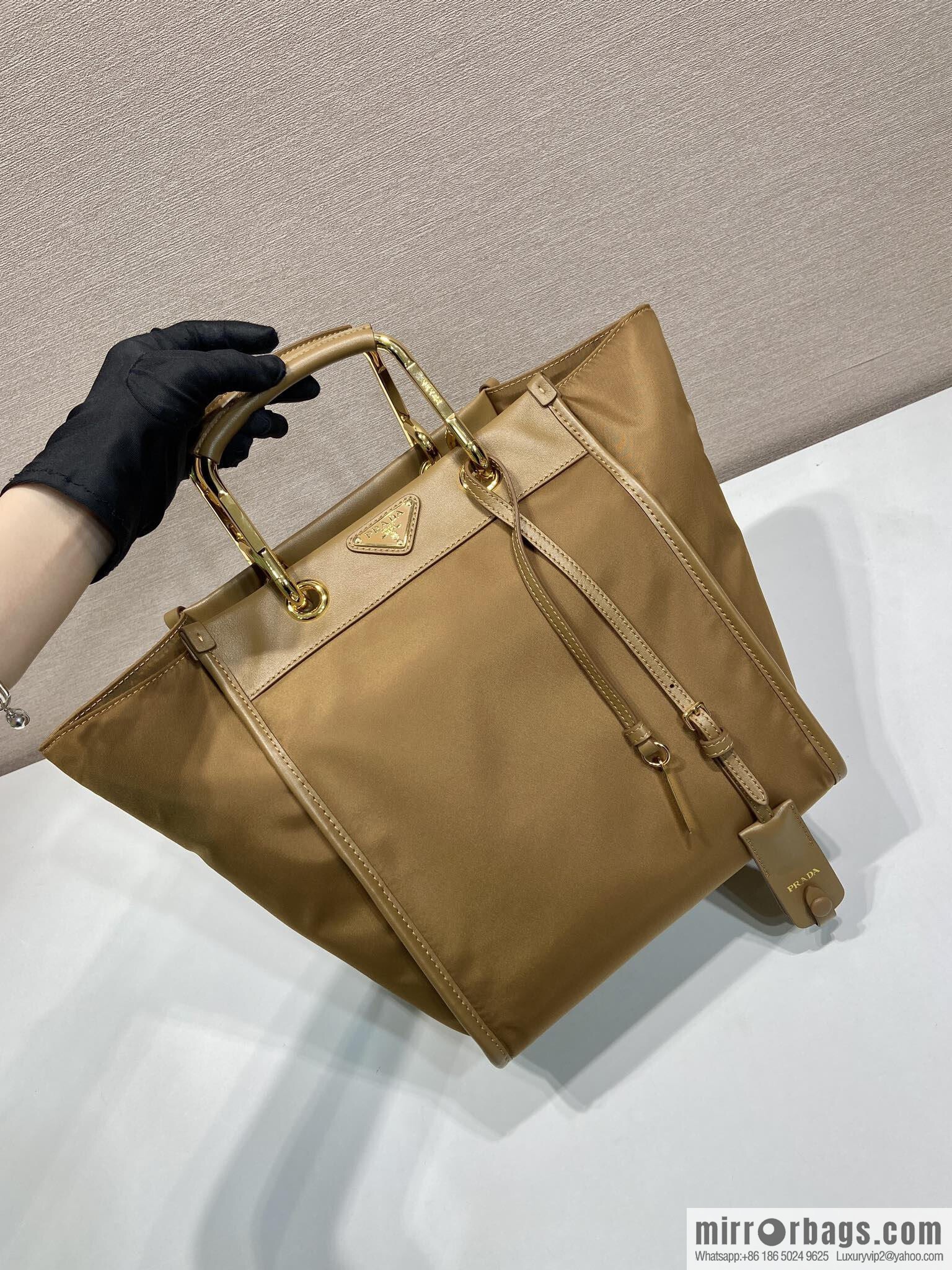 PRADA new tote bag 1BG578 brown