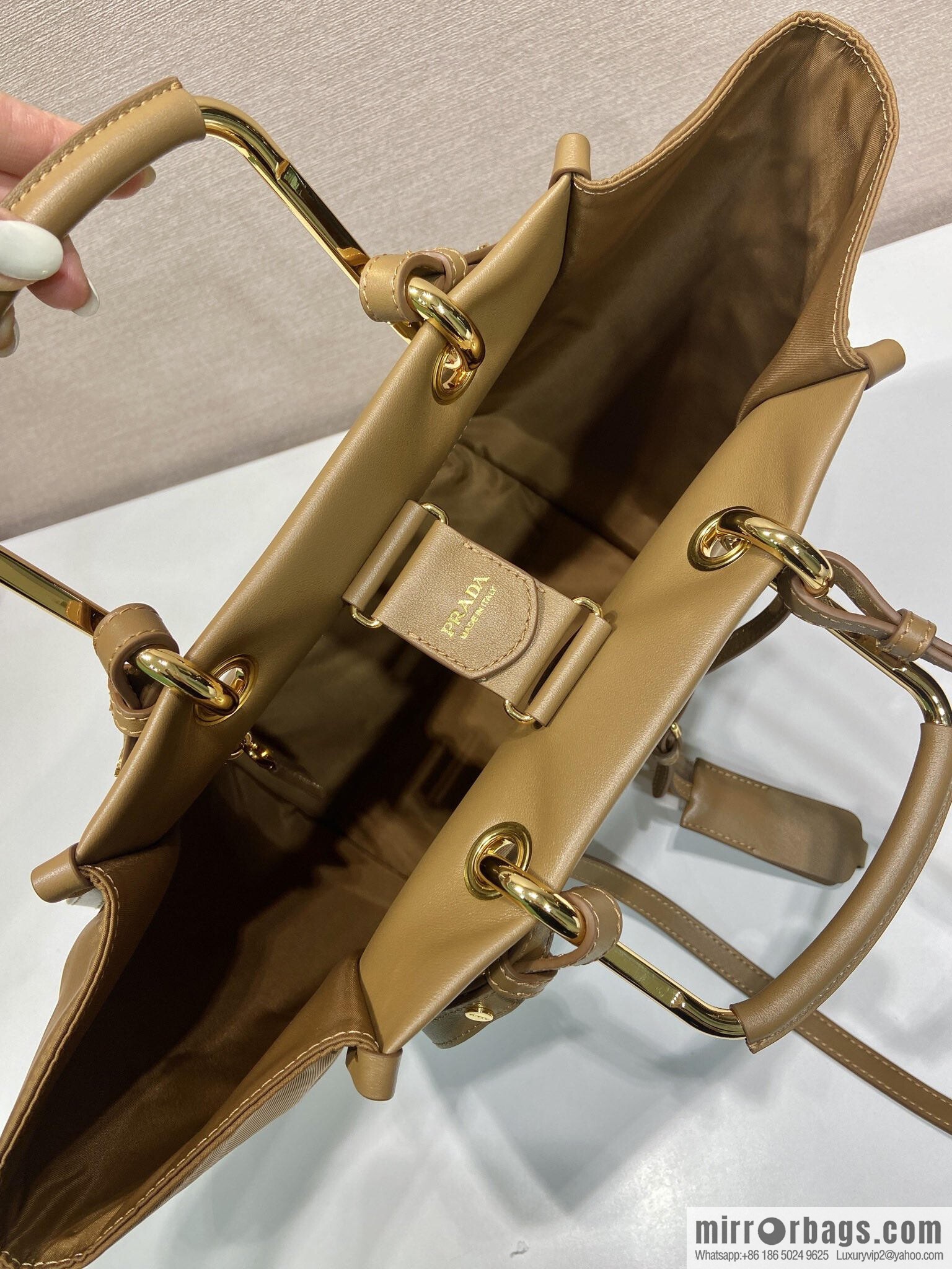 PRADA new tote bag 1BG578 brown