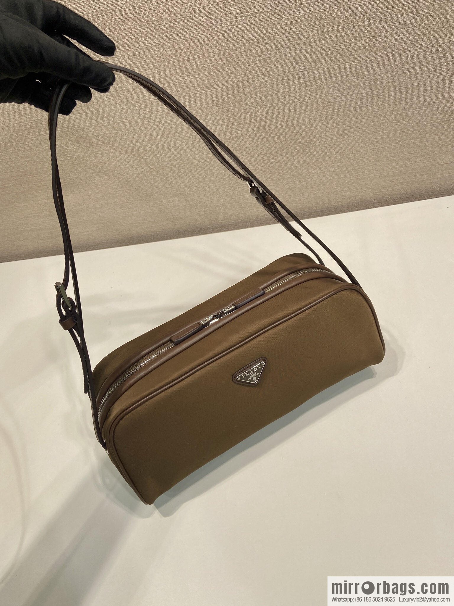 PRADA new bowling ball 1BC249 brown