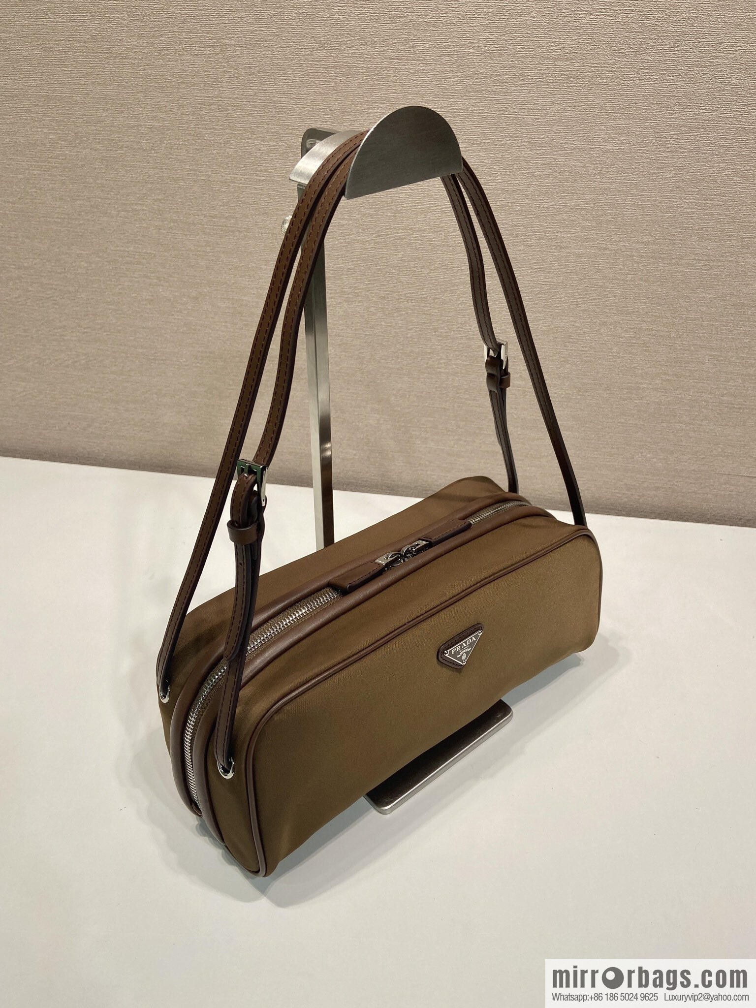 PRADA new bowling ball 1BC249 brown