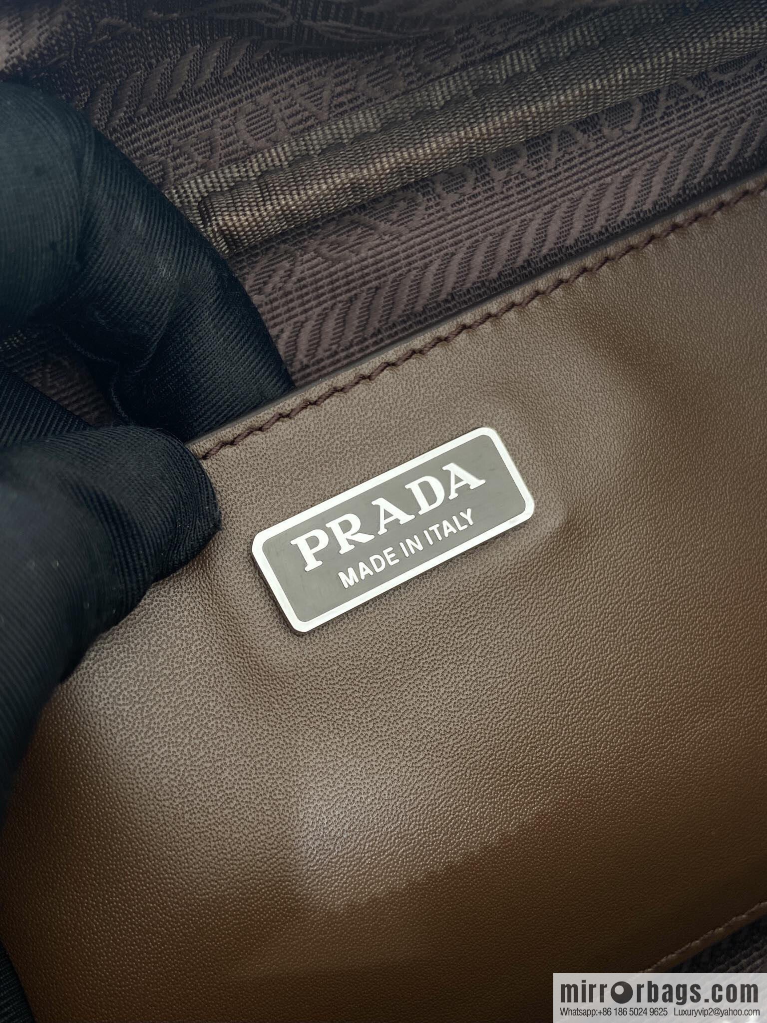 PRADA new bowling ball 1BC249 brown