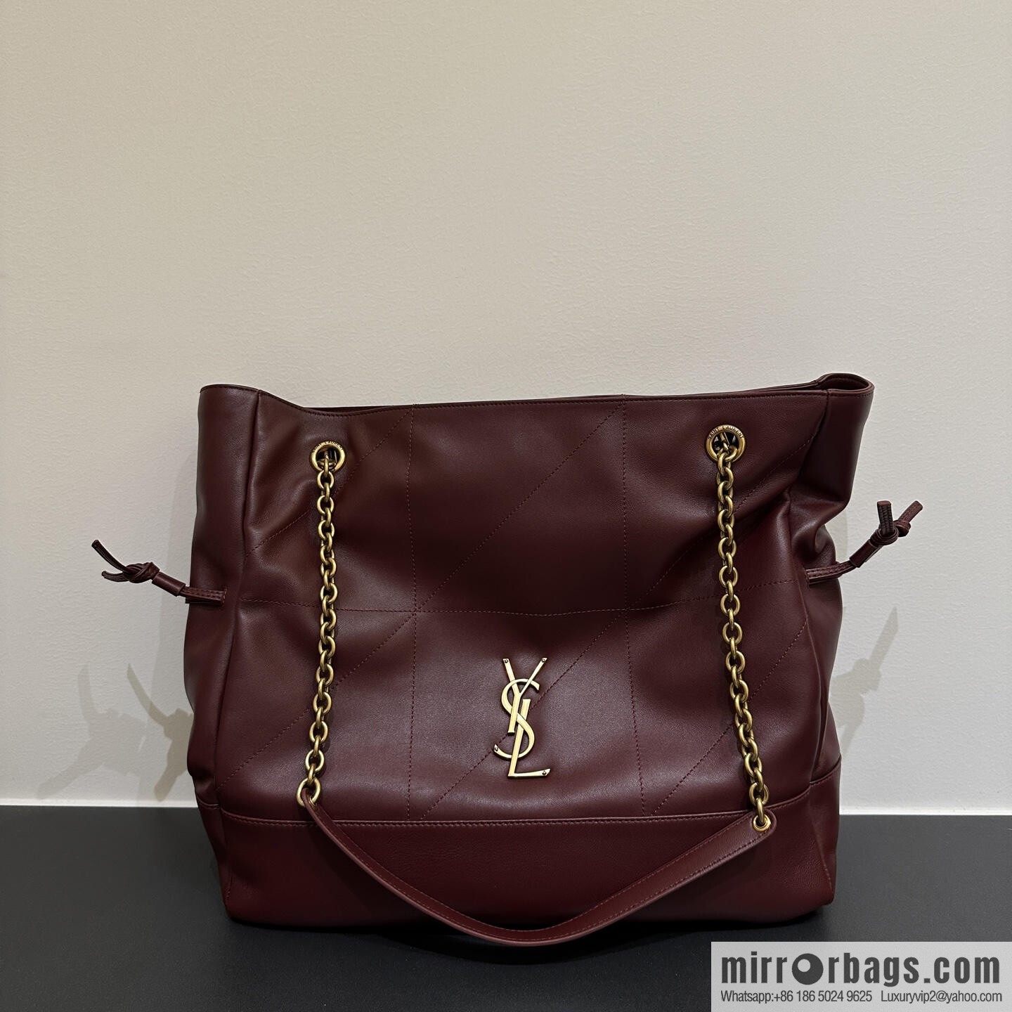 YSL 𝗝𝗮𝗺𝗶𝗲 𝟰.𝟯 large 𝗣𝗢𝗖𝗛𝗢𝗡_ lucky bag bucket bag 809824 burgundy