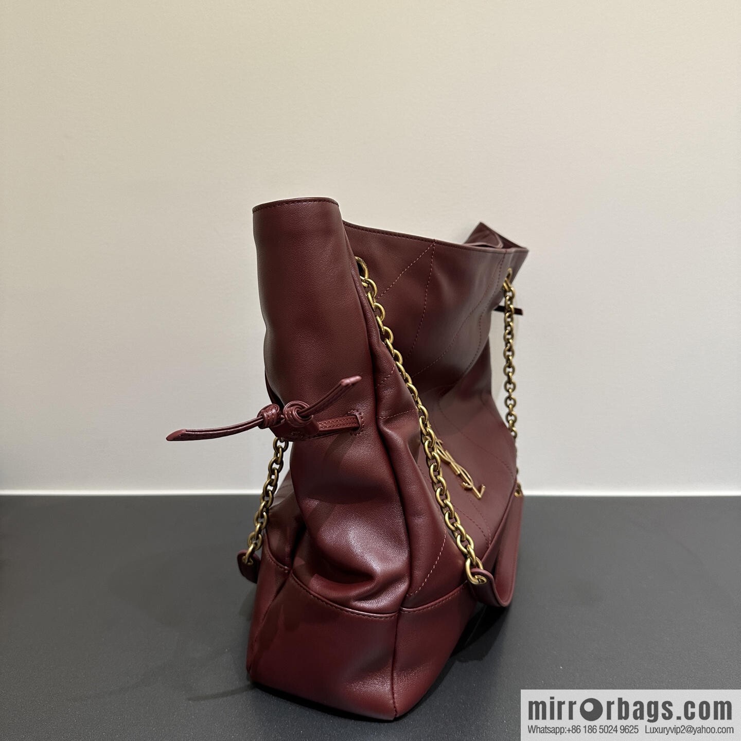 YSL 𝗝𝗮𝗺𝗶𝗲 𝟰.𝟯 large 𝗣𝗢𝗖𝗛𝗢𝗡_ lucky bag bucket bag 809824 burgundy