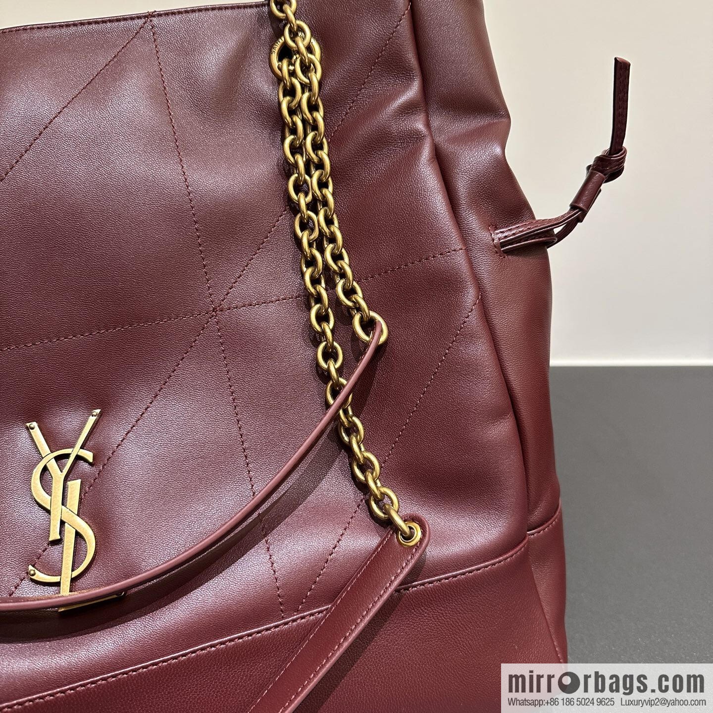 YSL 𝗝𝗮𝗺𝗶𝗲 𝟰.𝟯 large 𝗣𝗢𝗖𝗛𝗢𝗡_ lucky bag bucket bag 809824 burgundy