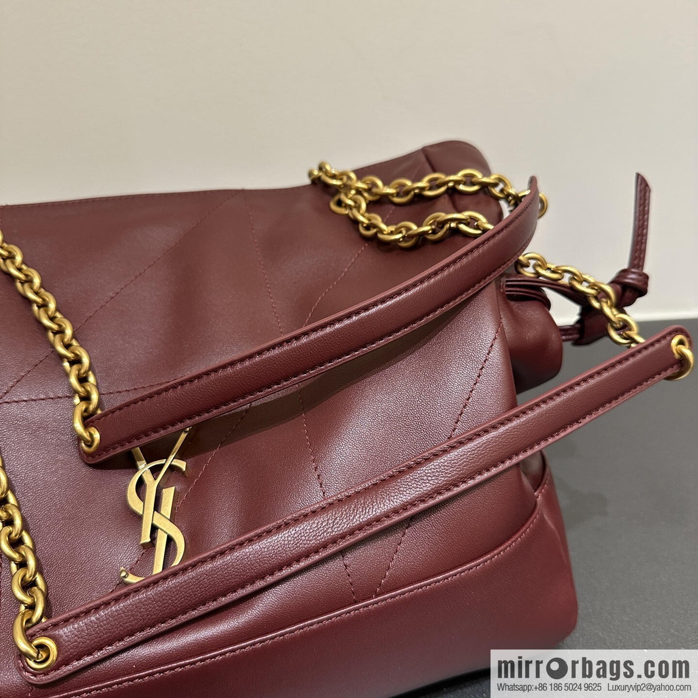 YSL 𝗝𝗮𝗺𝗶𝗲 𝟰.𝟯 small 𝗣𝗢𝗖𝗛𝗢𝗡_ lucky bag bucket bag 833948 burgundy