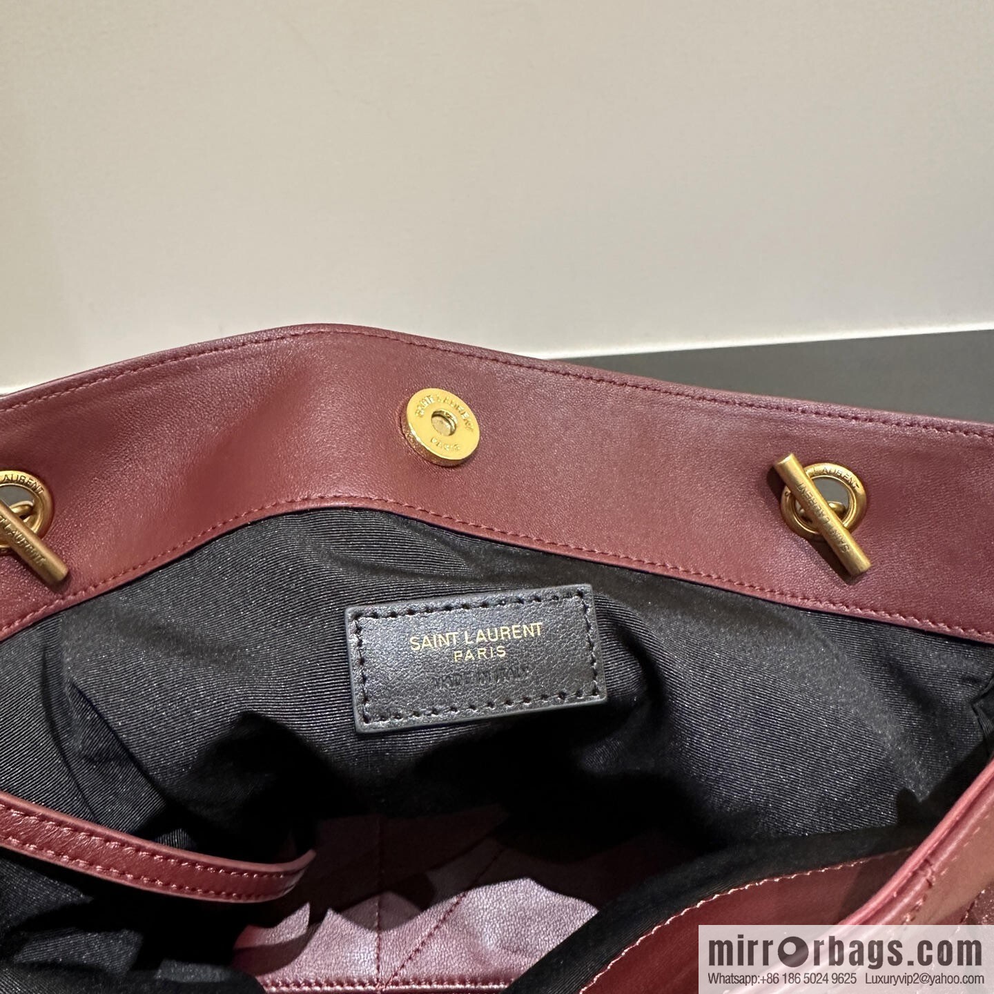 YSL 𝗝𝗮𝗺𝗶𝗲 𝟰.𝟯 small 𝗣𝗢𝗖𝗛𝗢𝗡_ lucky bag bucket bag 833948 burgundy
