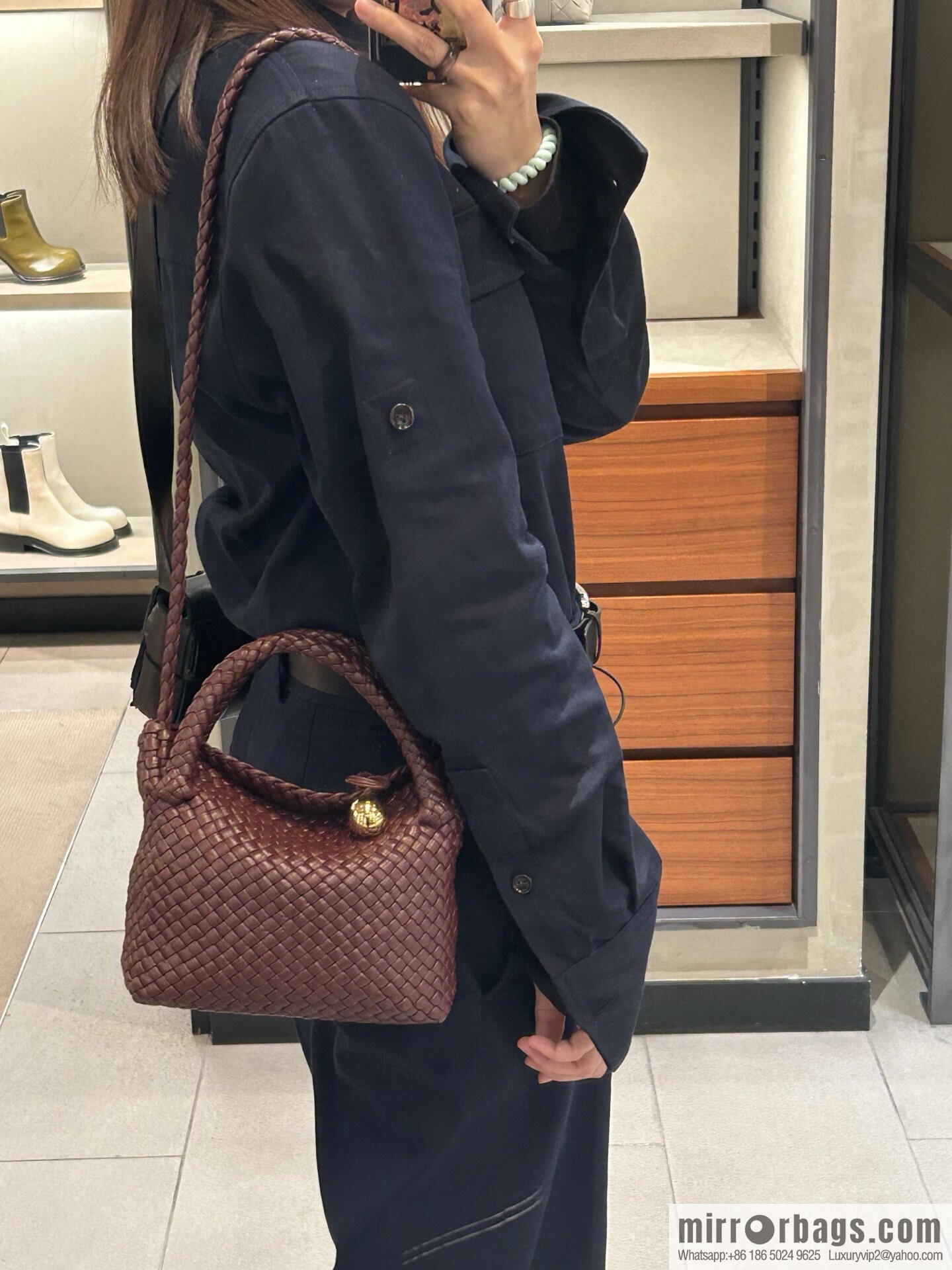 BV Small Tosca Crossbody Bag 776755 Akane Brown Red
