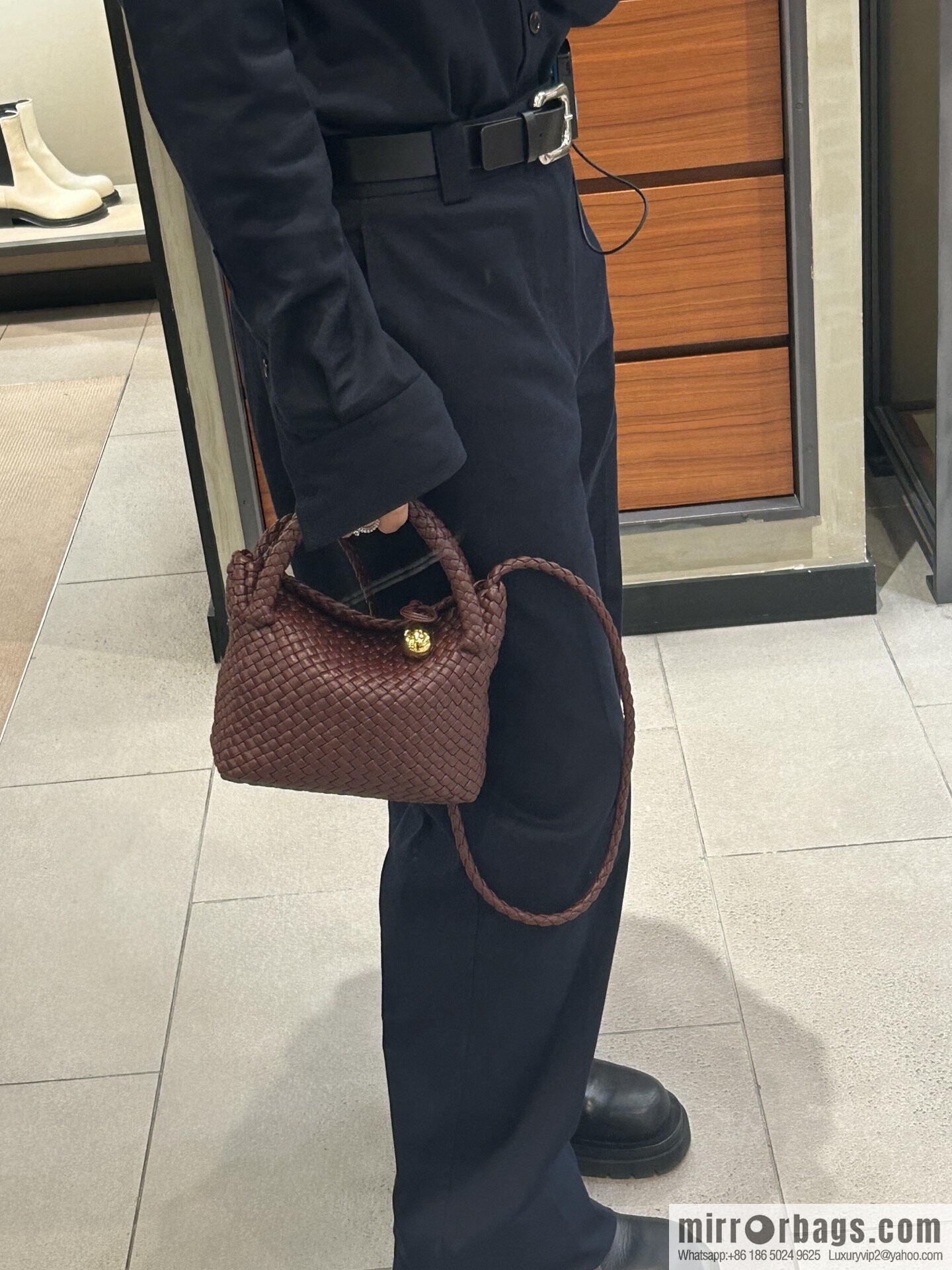 BV Small Tosca Crossbody Bag 776755 Akane Brown Red