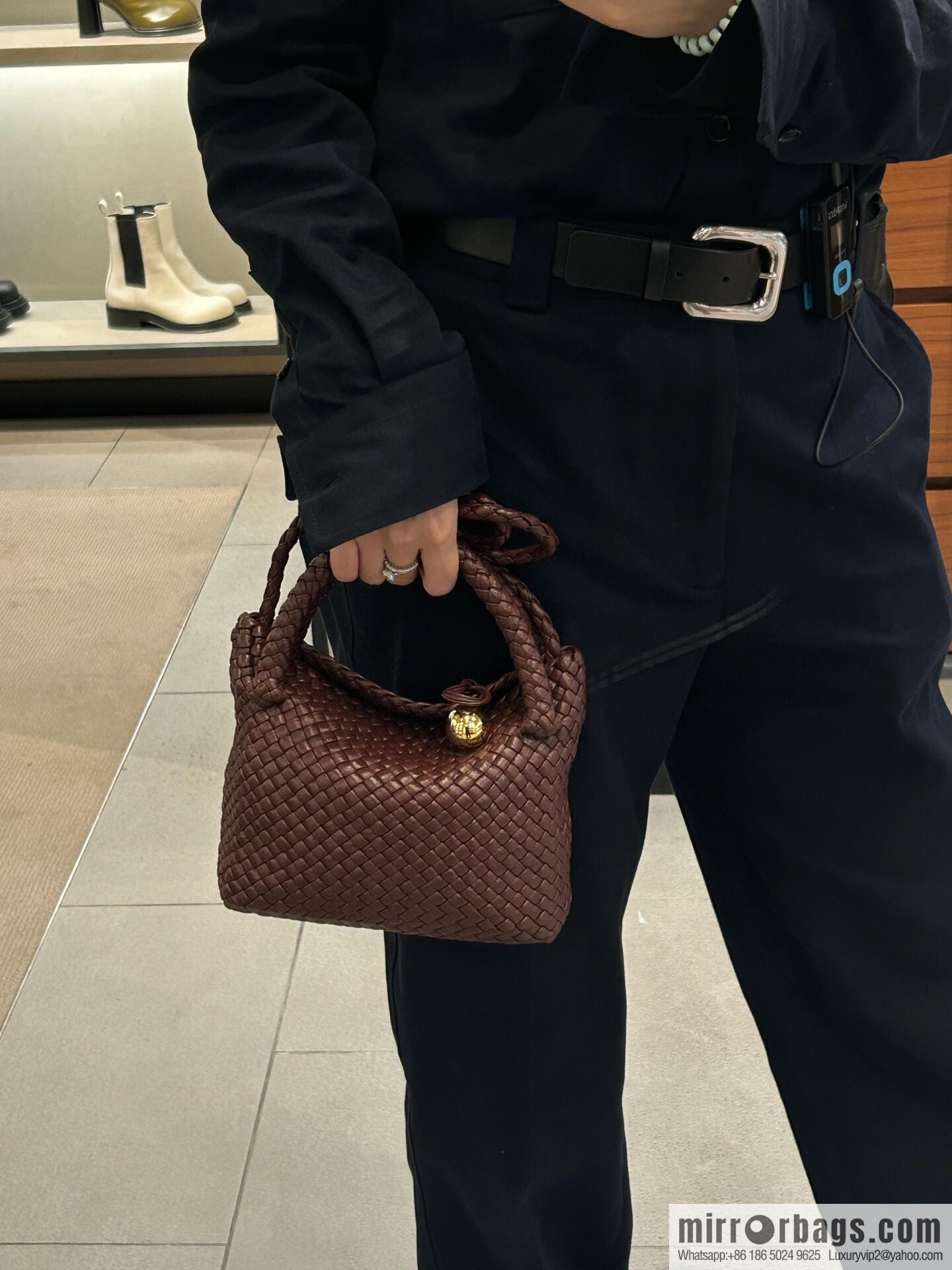 BV Small Tosca Crossbody Bag 776755 Akane Brown Red