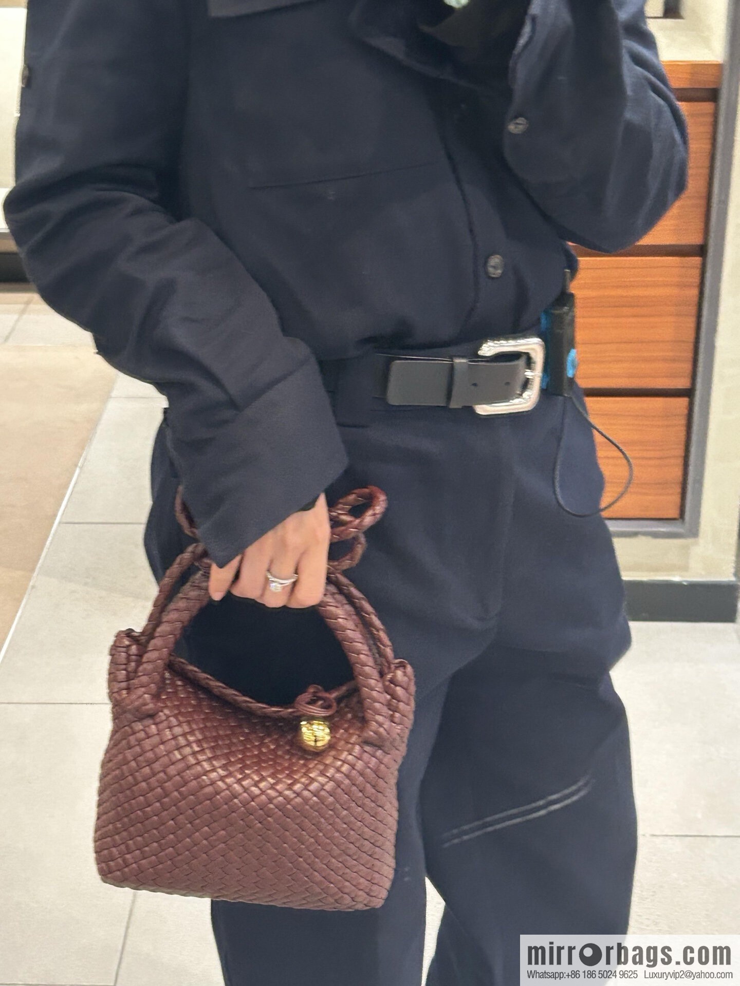 BV Small Tosca Crossbody Bag 776755 Akane Brown Red
