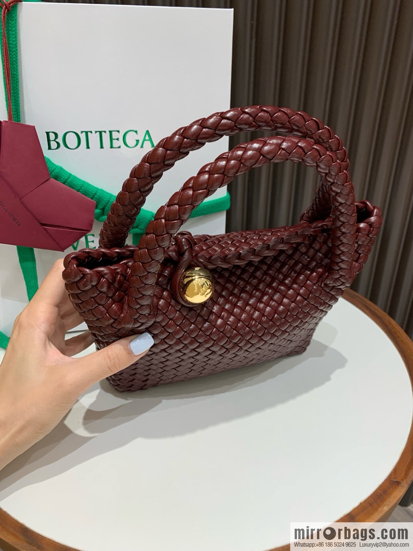 BV Small Tosca Crossbody Bag 776755 Akane Brown Red