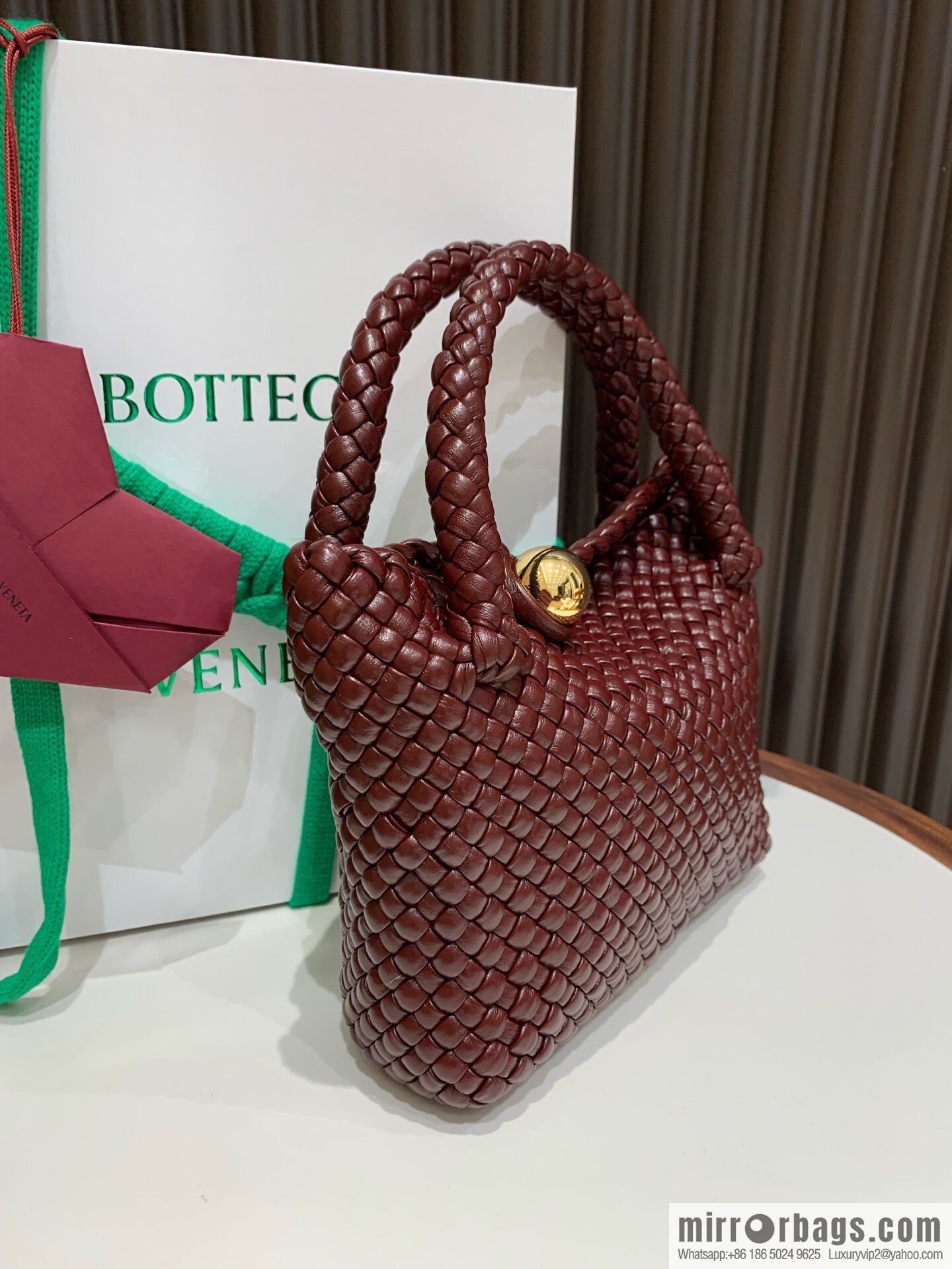 BV Small Tosca Crossbody Bag 776755 Akane Brown Red