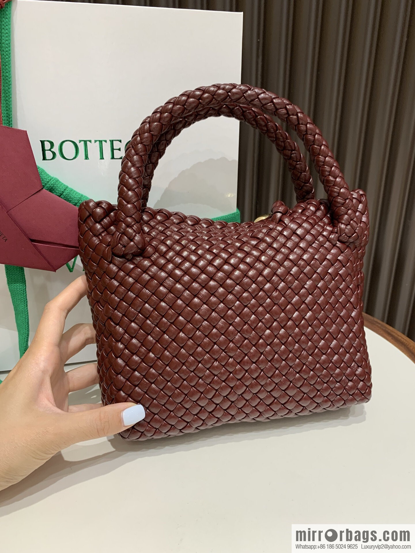 BV Small Tosca Crossbody Bag 776755 Akane Brown Red