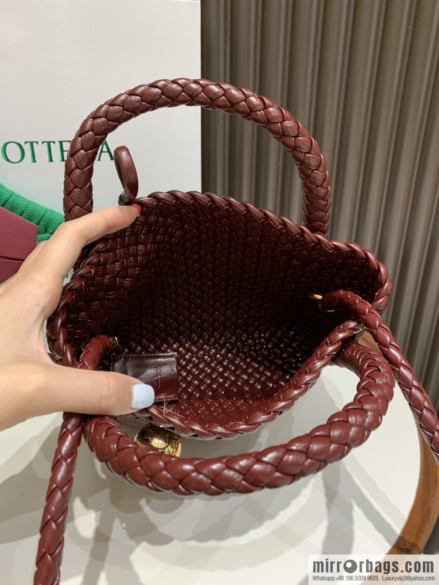 BV Small Tosca Crossbody Bag 776755 Akane Brown Red