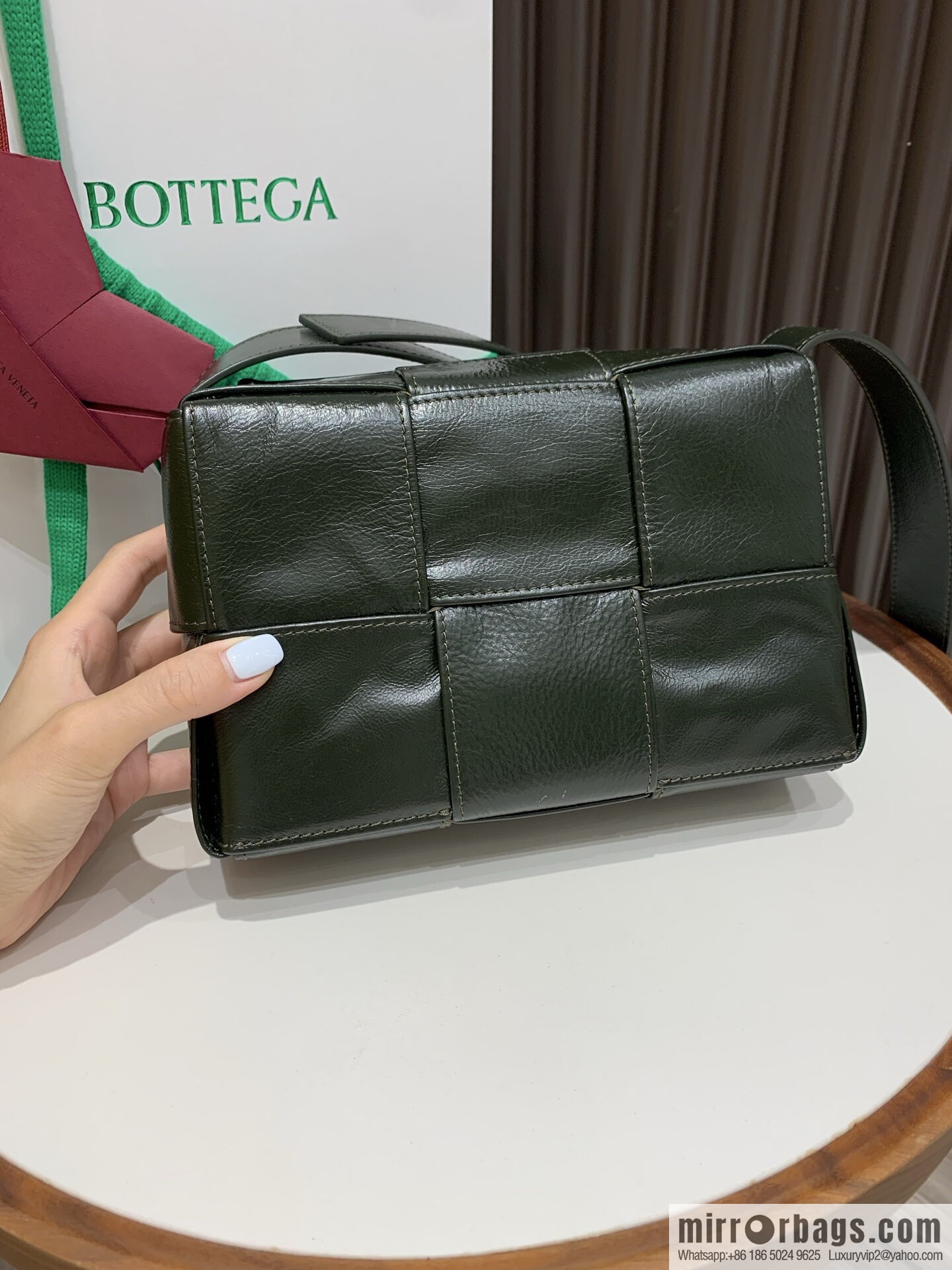 BV Small Arco Camera Bag 795177 Dark Green