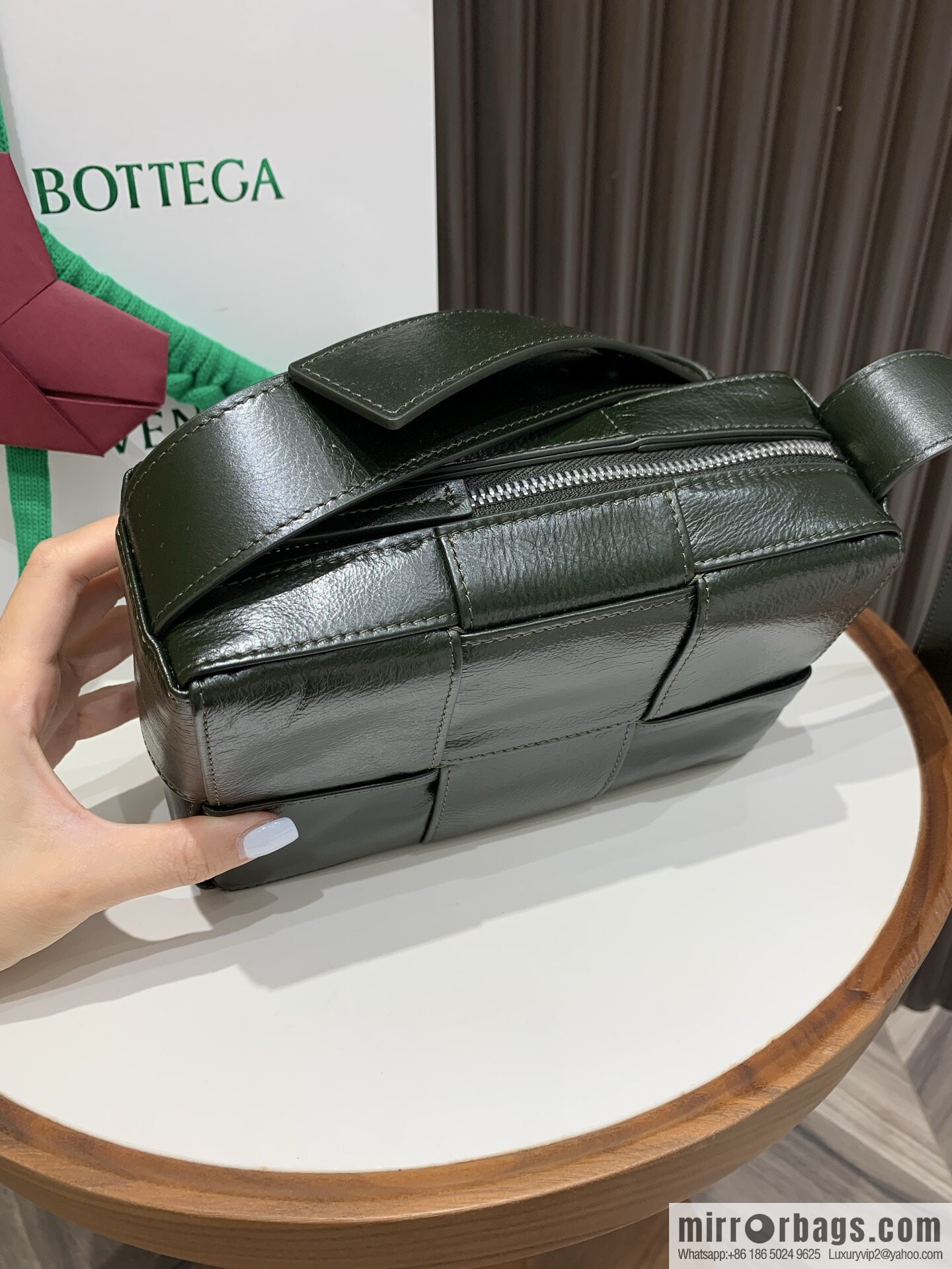 BV Small Arco Camera Bag 795177 Dark Green