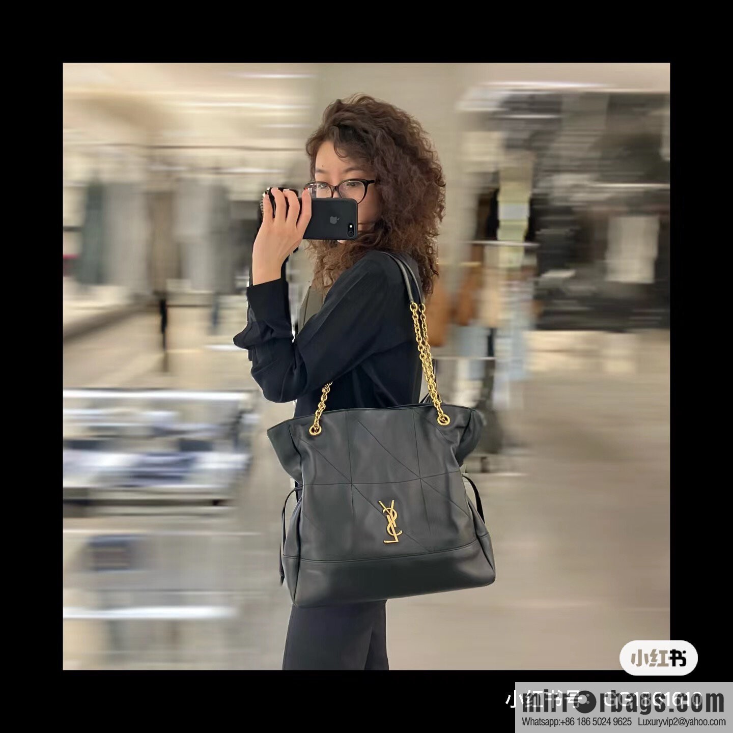 YSL 𝗝𝗮𝗺𝗶𝗲 𝟰.𝟯 small 𝗣𝗢𝗖𝗛𝗢𝗡_ lucky bag bucket bag 833948 black