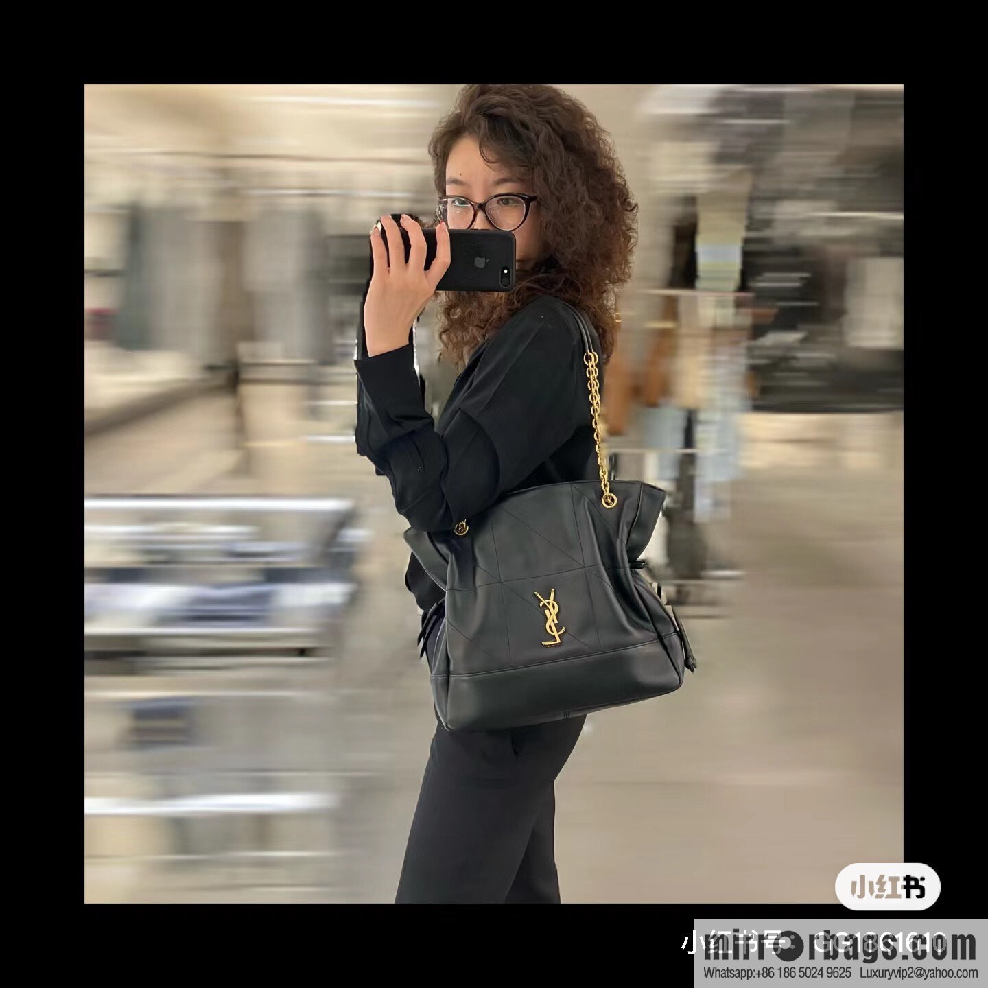 YSL 𝗝𝗮𝗺𝗶𝗲 𝟰.𝟯 small 𝗣𝗢𝗖𝗛𝗢𝗡_ lucky bag bucket bag 833948 black