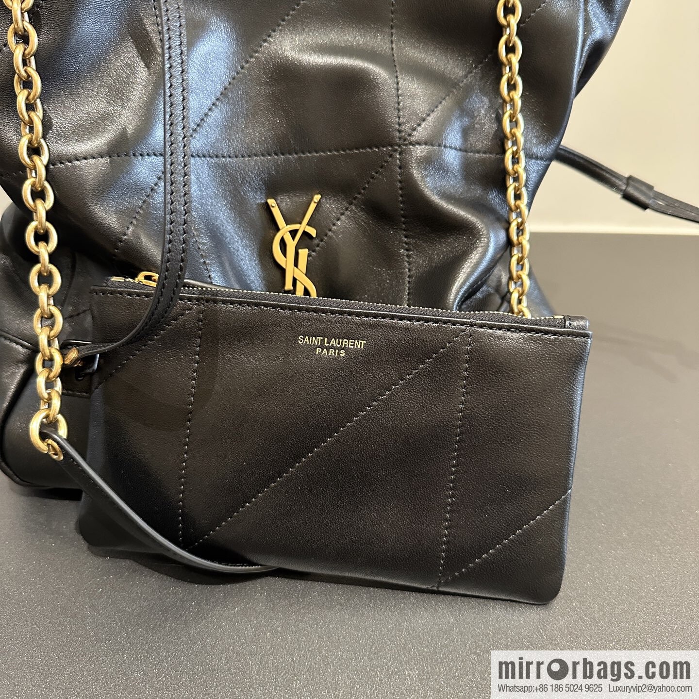 YSL 𝗝𝗮𝗺𝗶𝗲 𝟰.𝟯 small 𝗣𝗢𝗖𝗛𝗢𝗡_ lucky bag bucket bag 833948 black