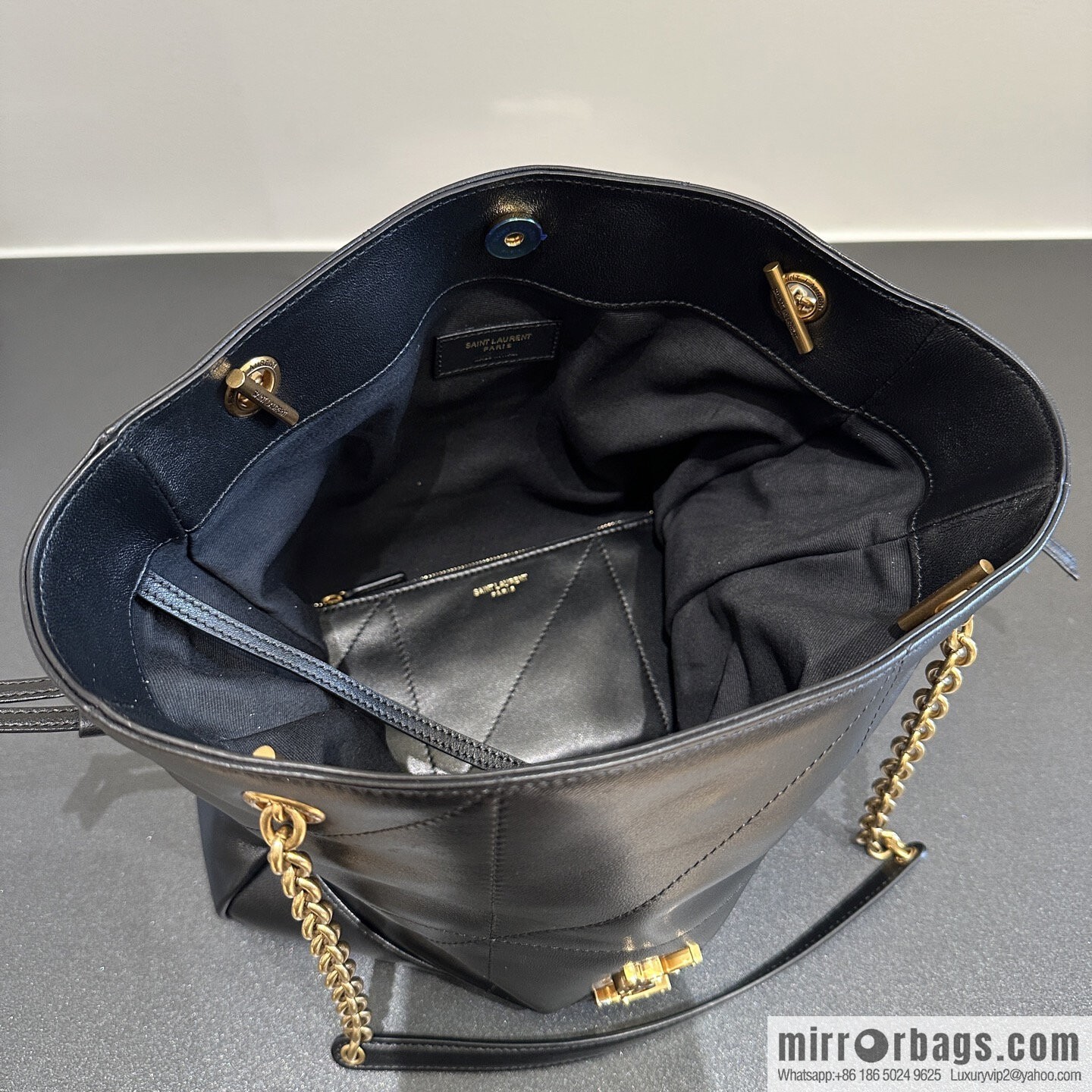 YSL 𝗝𝗮𝗺𝗶𝗲 𝟰.𝟯 small 𝗣𝗢𝗖𝗛𝗢𝗡_ lucky bag bucket bag 833948 black