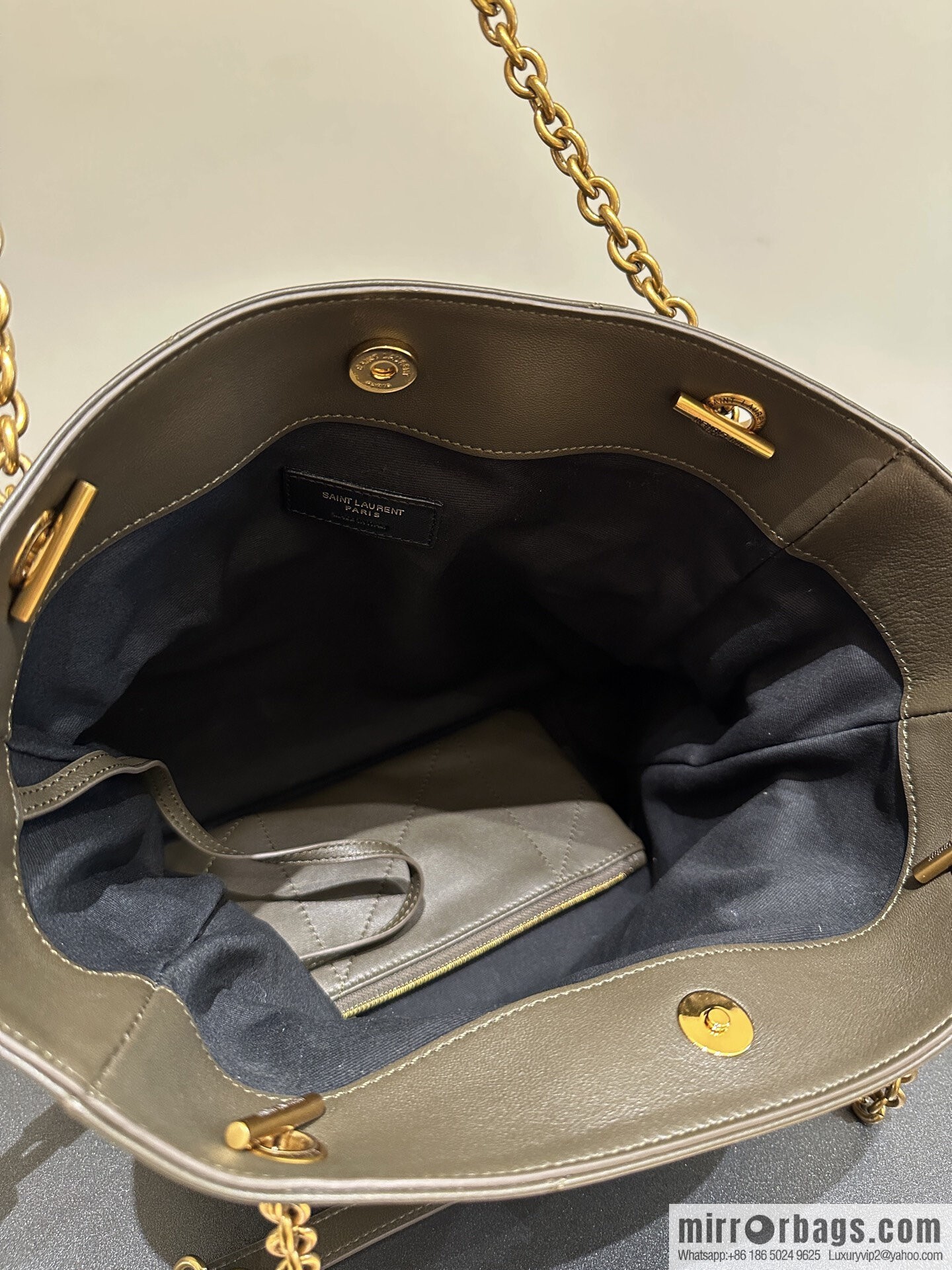 YSL 𝗝𝗮𝗺𝗶𝗲 𝟰.𝟯 small 𝗣𝗢𝗖𝗛𝗢𝗡_ lucky bag bucket bag 833948 dark green
