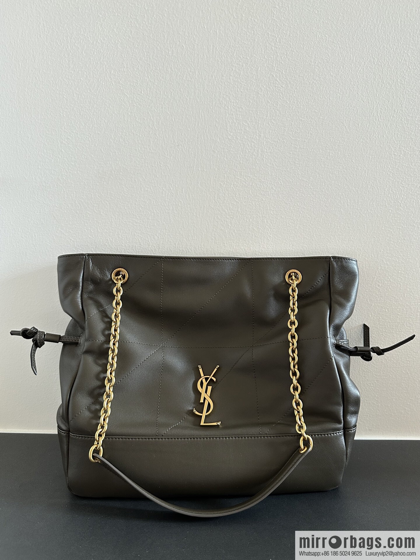 YSL 𝗝𝗮𝗺𝗶𝗲 𝟰.𝟯 large 𝗣𝗢𝗖𝗛𝗢𝗡_ lucky bag bucket bag 809824 musk green