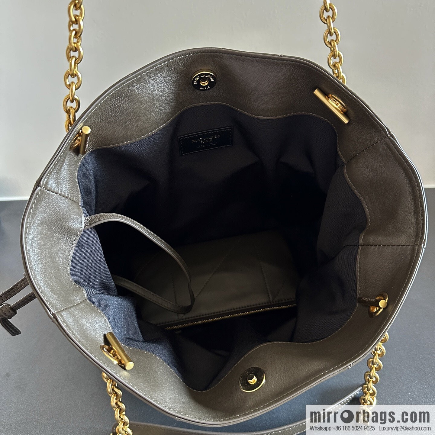 YSL 𝗝𝗮𝗺𝗶𝗲 𝟰.𝟯 large 𝗣𝗢𝗖𝗛𝗢𝗡_ lucky bag bucket bag 809824 musk green