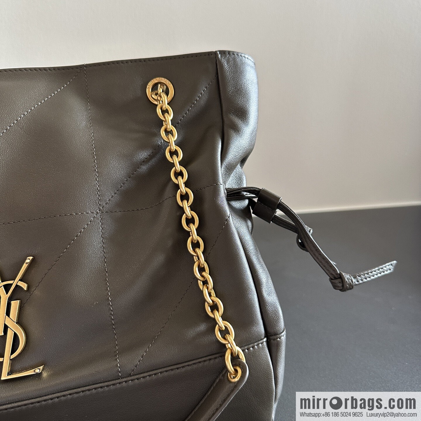 YSL 𝗝𝗮𝗺𝗶𝗲 𝟰.𝟯 large 𝗣𝗢𝗖𝗛𝗢𝗡_ lucky bag bucket bag 809824 musk green