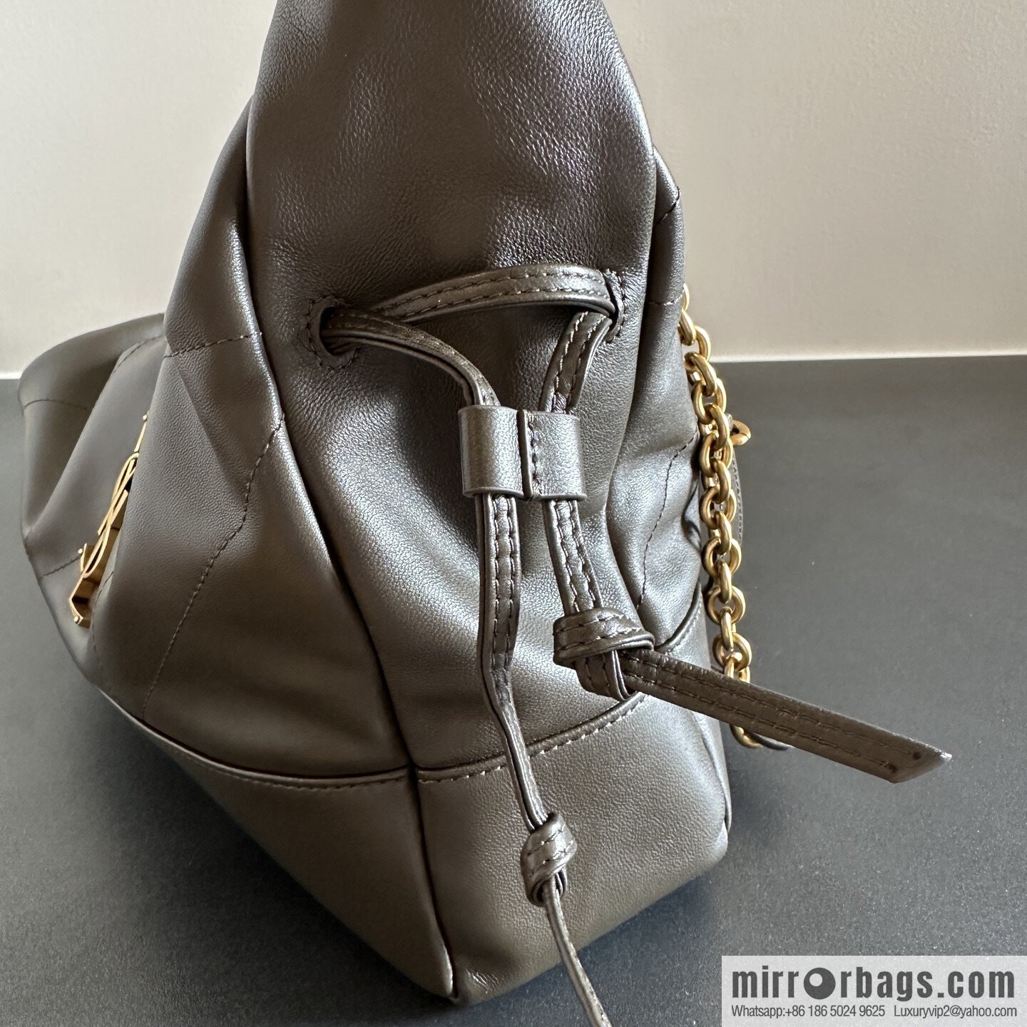 YSL 𝗝𝗮𝗺𝗶𝗲 𝟰.𝟯 large 𝗣𝗢𝗖𝗛𝗢𝗡_ lucky bag bucket bag 809824 musk green