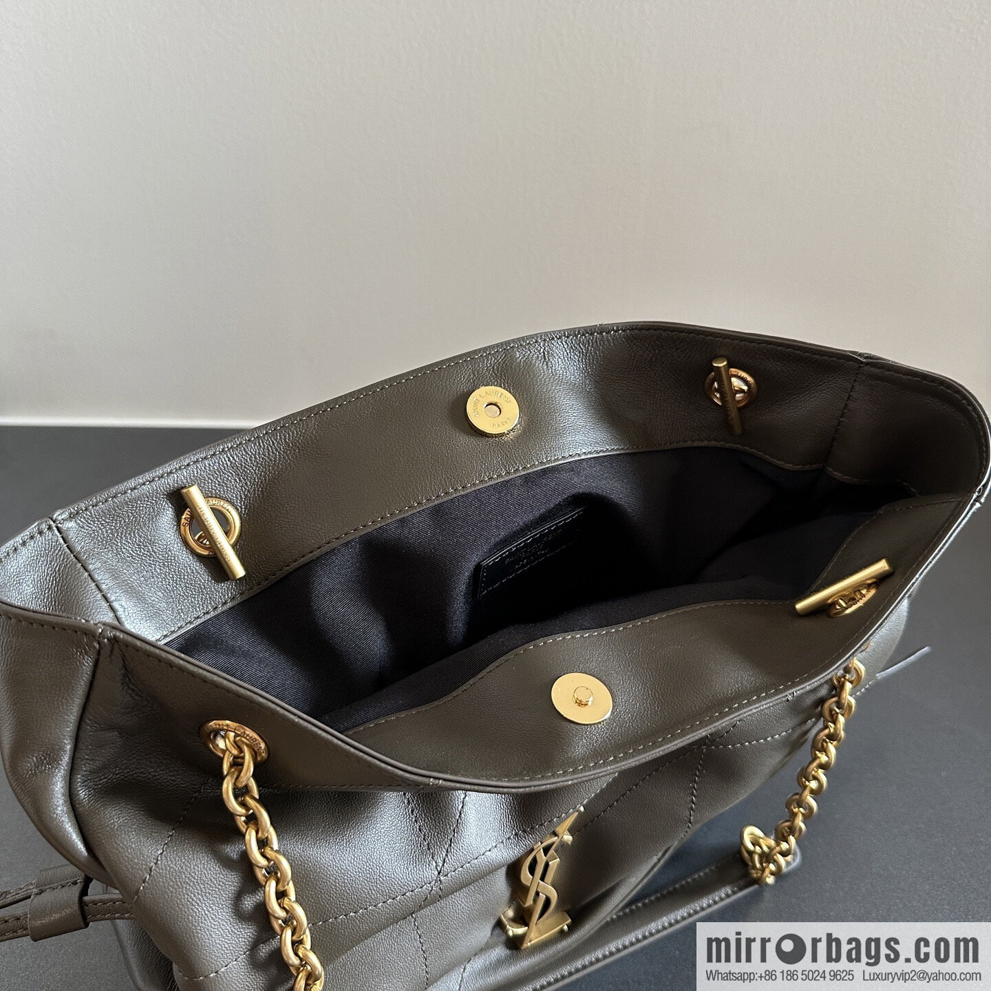 YSL 𝗝𝗮𝗺𝗶𝗲 𝟰.𝟯 large 𝗣𝗢𝗖𝗛𝗢𝗡_ lucky bag bucket bag 809824 musk green