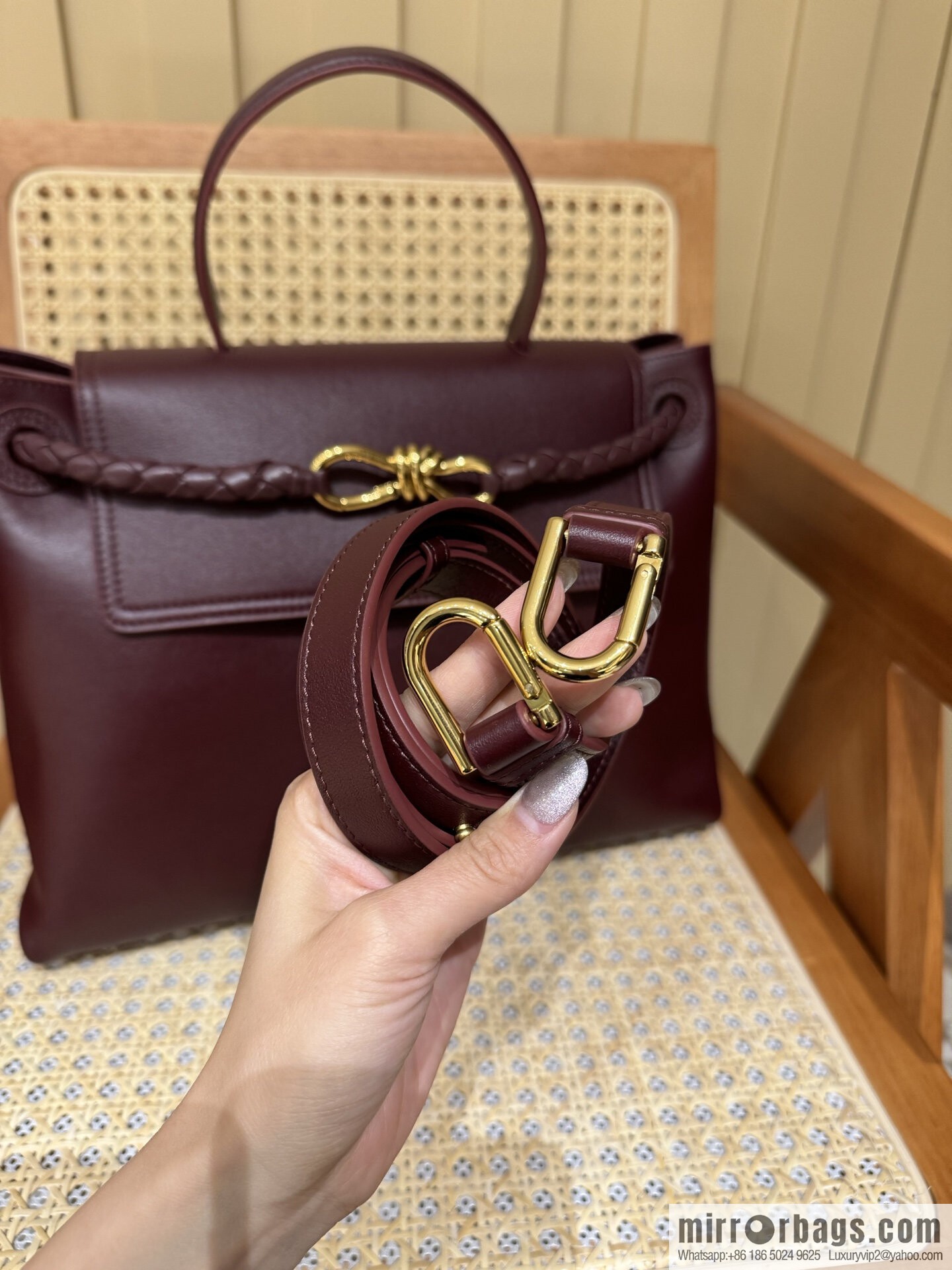 BV Ciao Ciao Handbag 817231 Barolo Burgundy