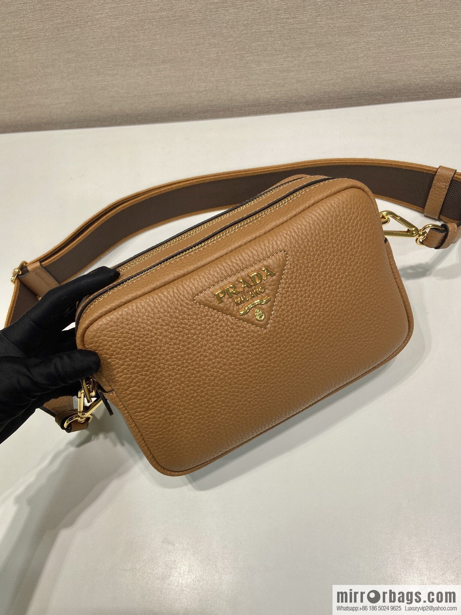 PRADA 🎉 new shoulder strap 🎉 1BD082-1 🎉 caramel color