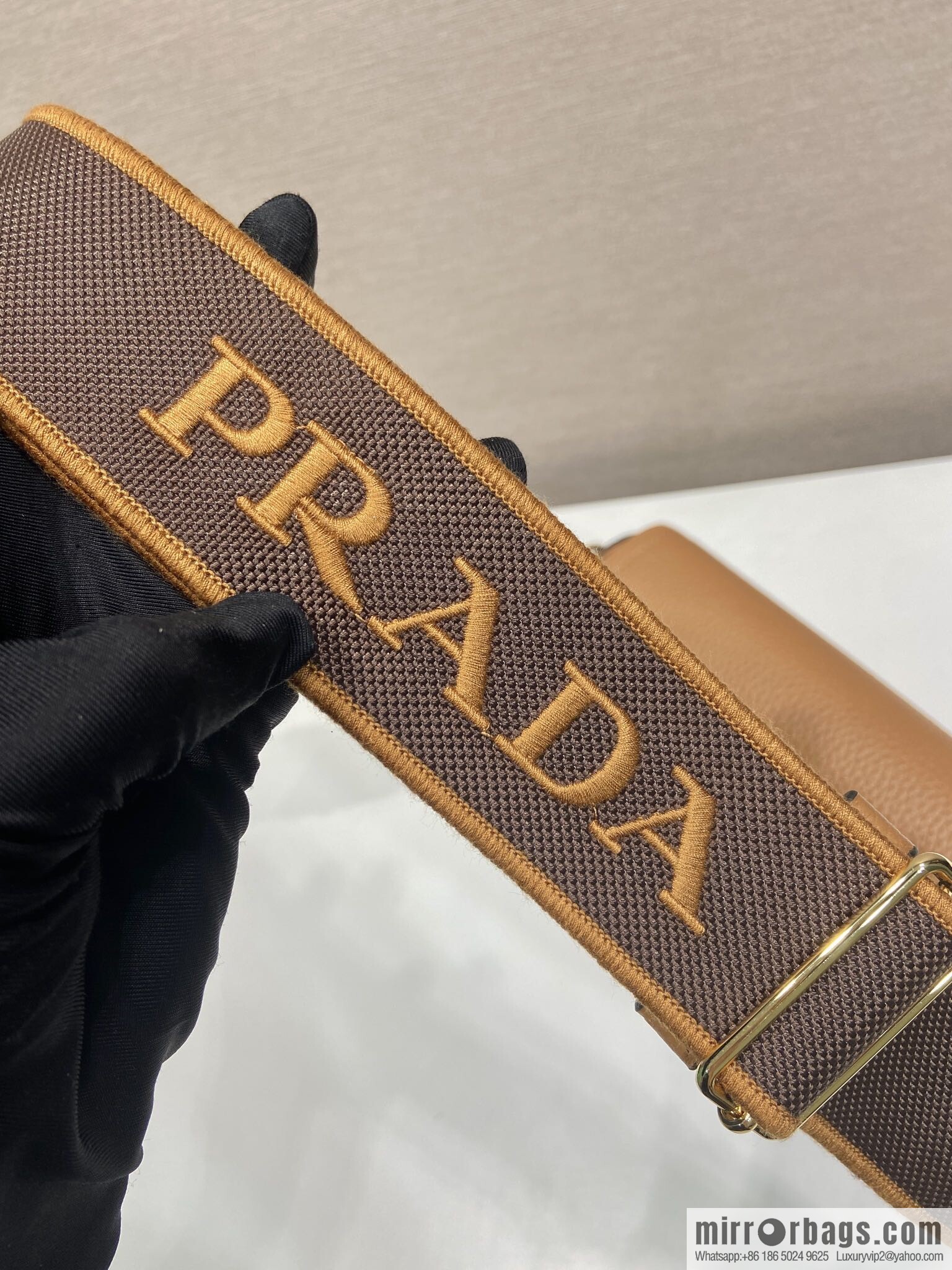 PRADA ๐ new shoulder strap ๐ 1BD314-1 ๐ caramel color