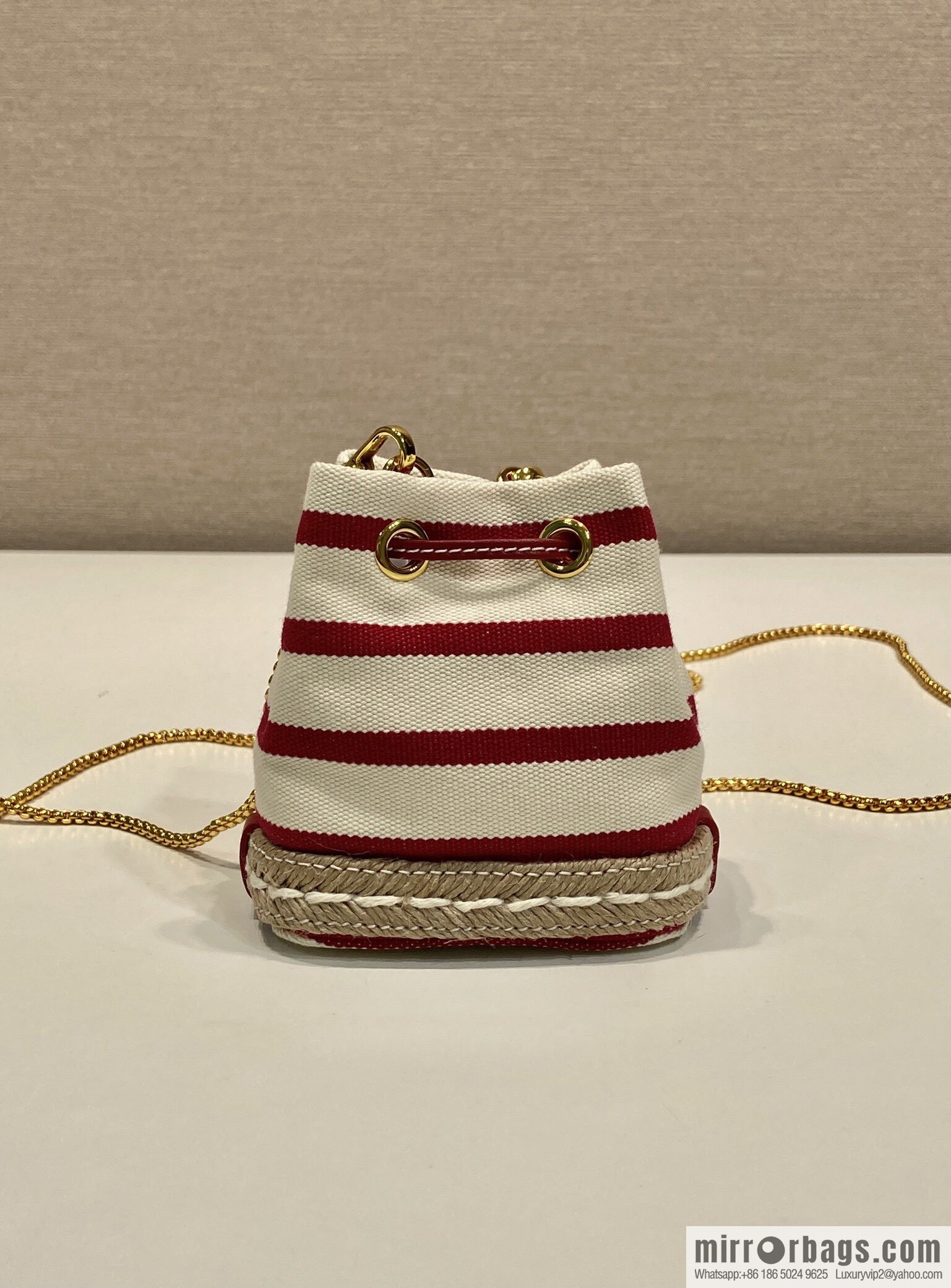 PRADA 🎉 Mini Bucket 🎉 1NR016 Stripe 🎉🎉 Red Stripe
