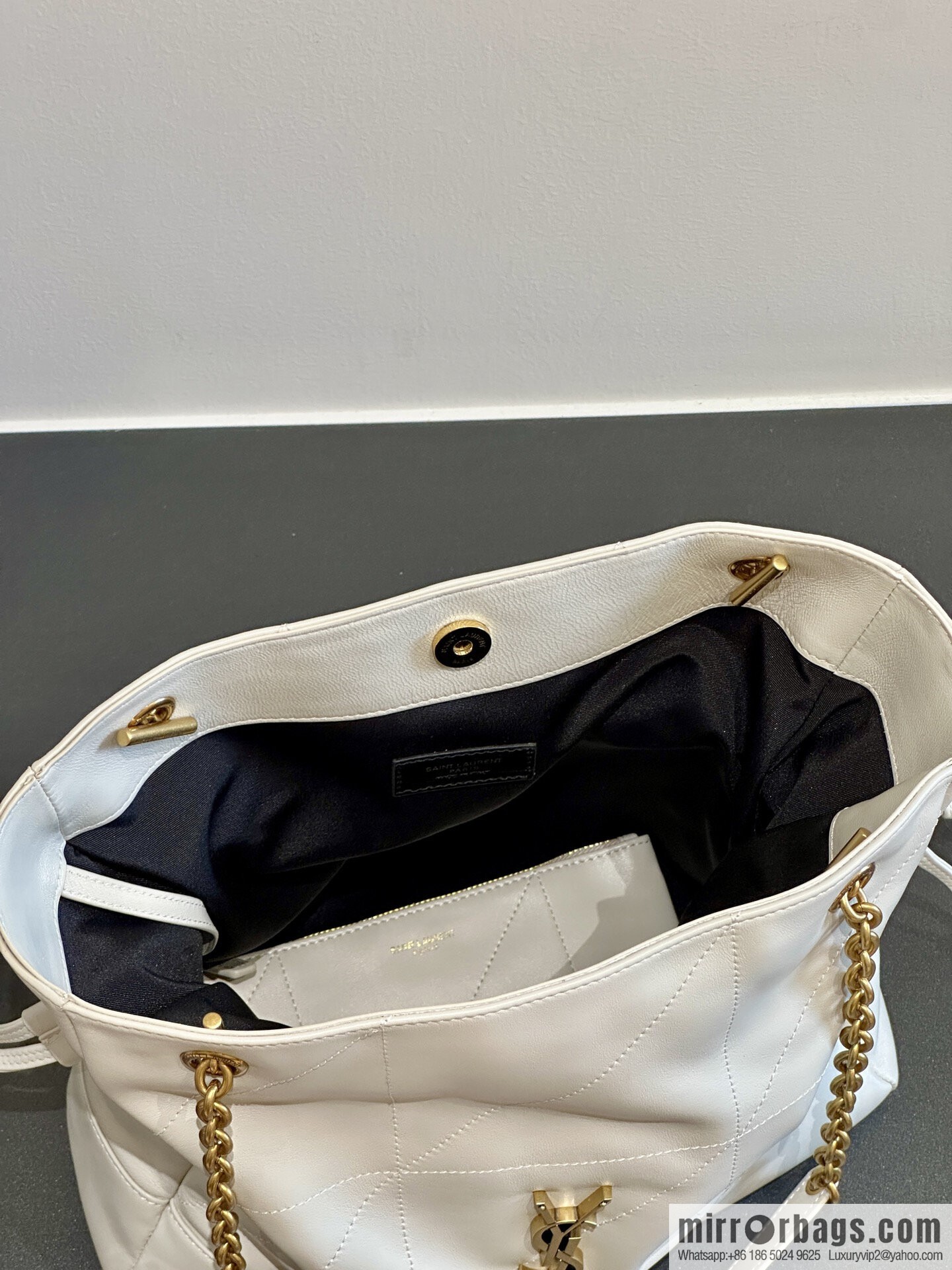 YSL 𝗝𝗮𝗺𝗶𝗲 𝟰.𝟯 small 𝗣𝗢𝗖𝗛𝗢𝗡_ lucky bag bucket bag 833948 white