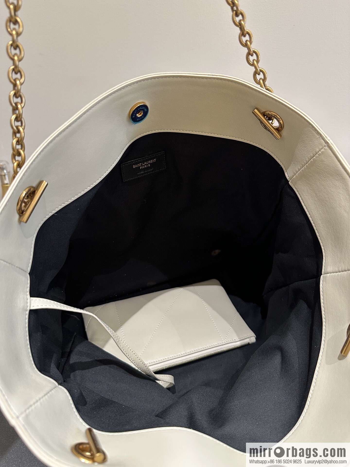 YSL 𝗝𝗮𝗺𝗶𝗲 𝟰.𝟯 large 𝗣𝗢𝗖𝗛𝗢𝗡_ lucky bag bucket bag 809824 white