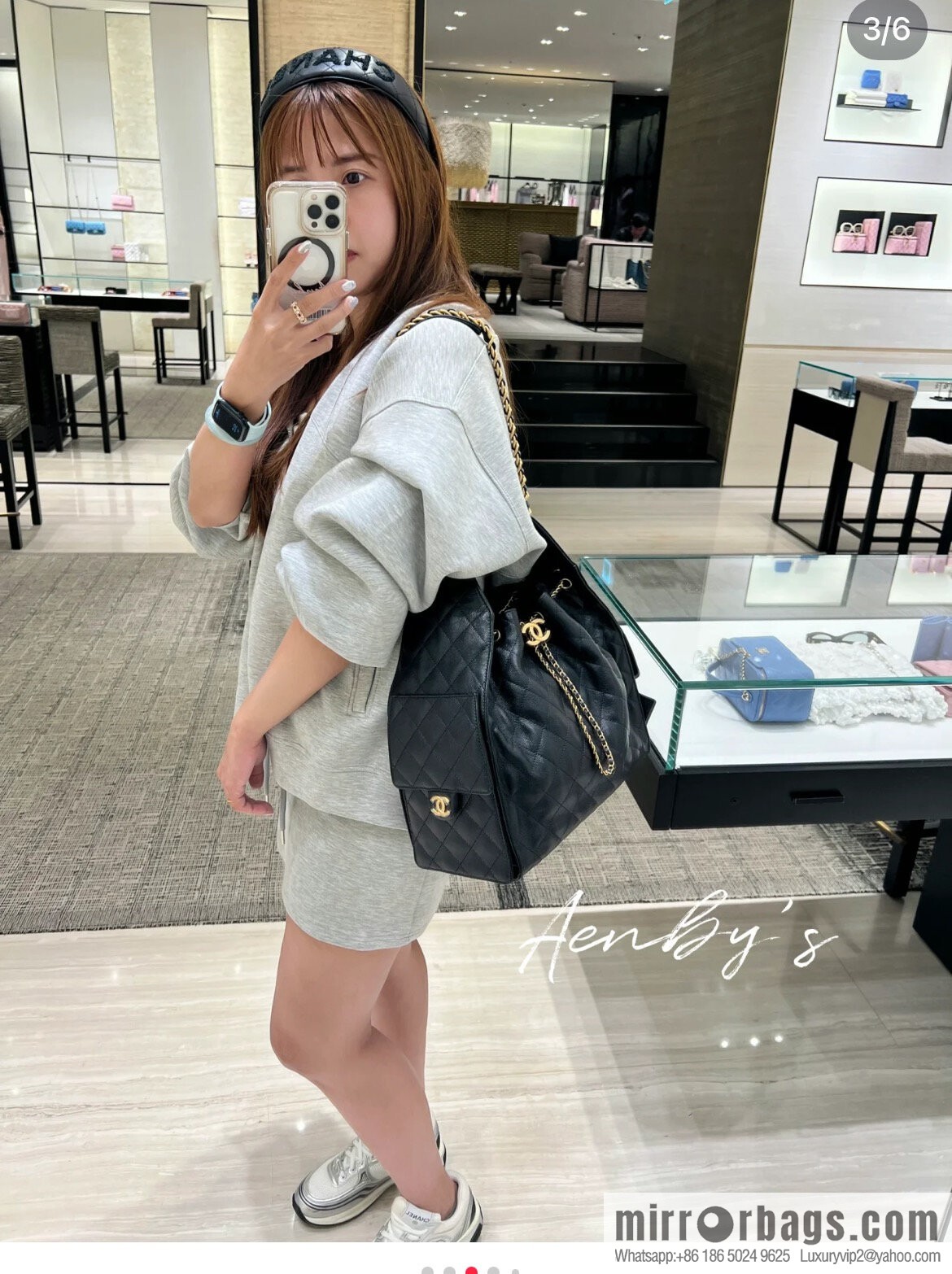 𝐂𝐡𝐚𝐧𝐞𝐥 𝟐𝟓𝐬 𝐡𝐨𝐛𝐨 𝐛𝐚𝐠 Drawstring Bucket Bag, Black Gold Caviar, Large ✔️ AS5311